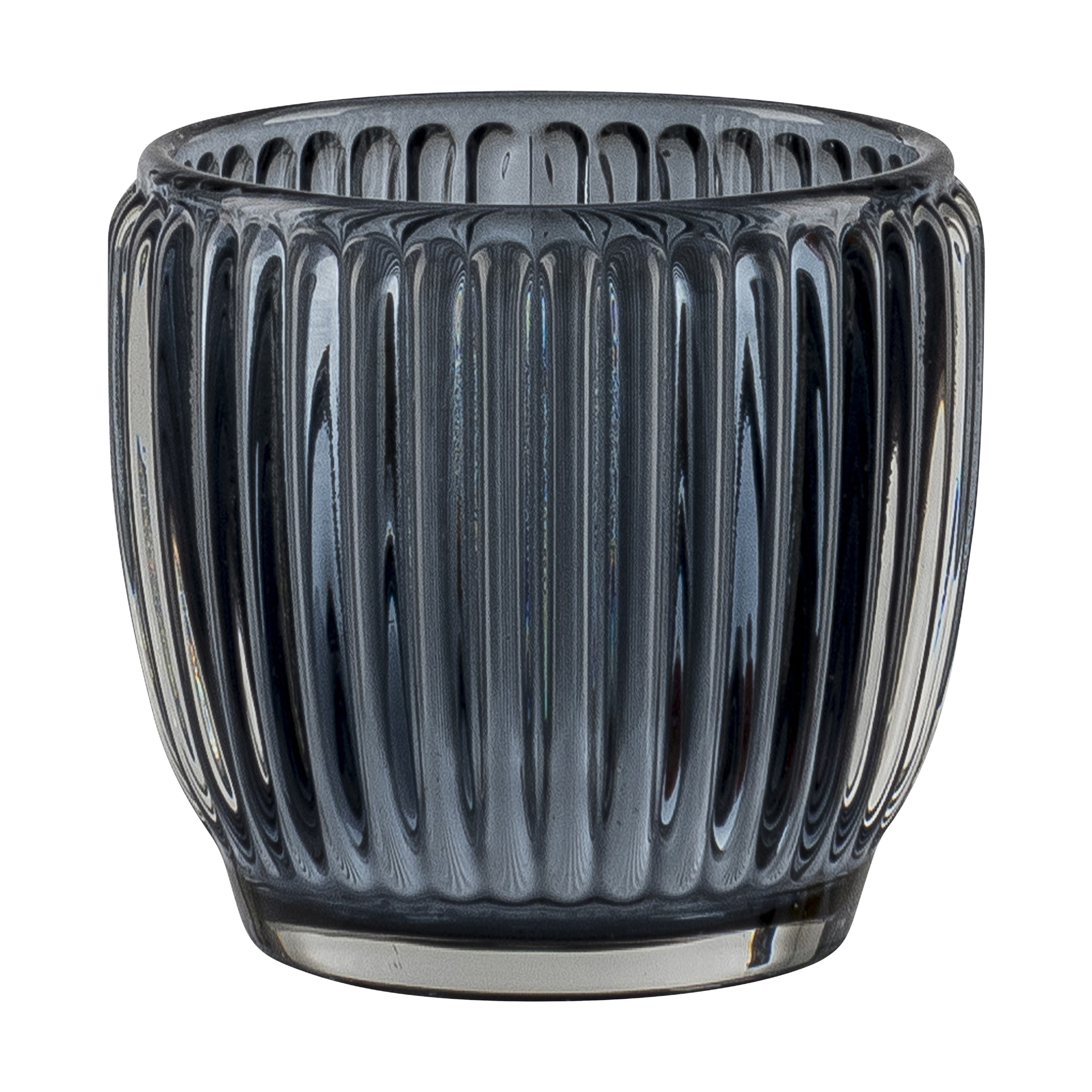 Teelichthalter Rillen Taubenblau Teelichthalter Rillen Taubenblau