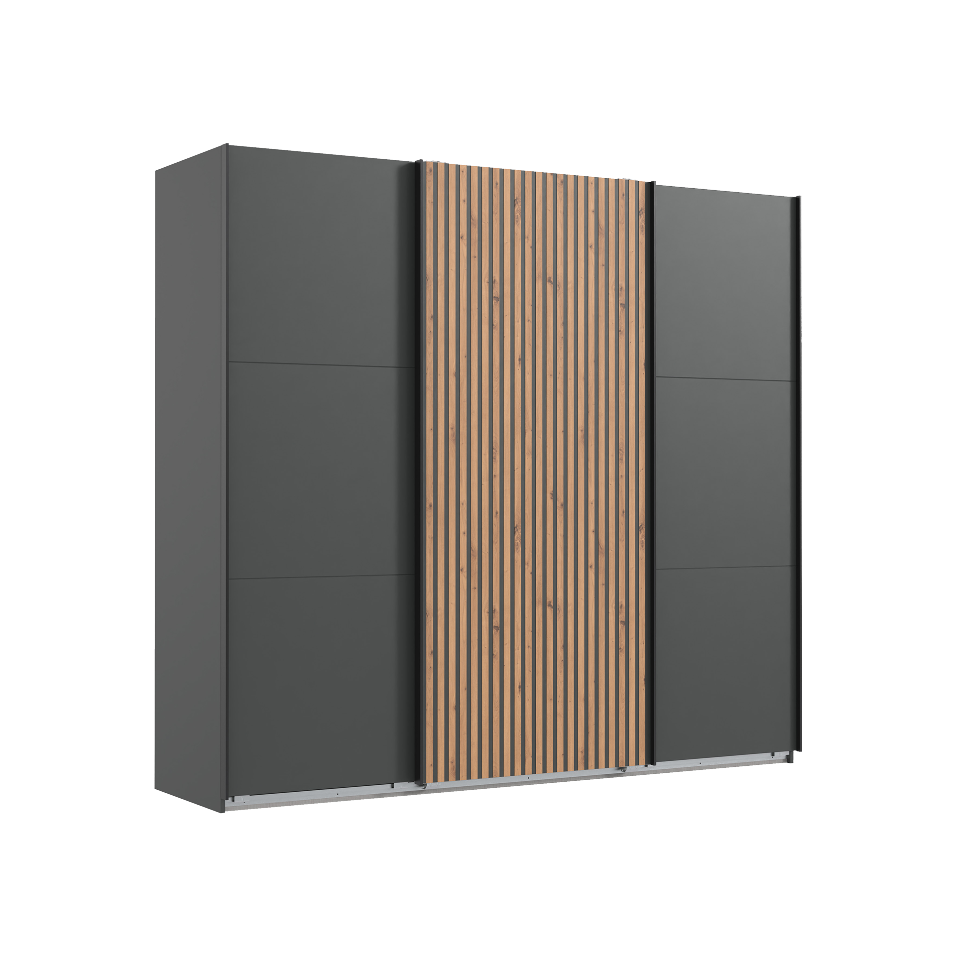 Paul Phillip Schwebetürenschrank Anden 3-türig Grau 65*250*216