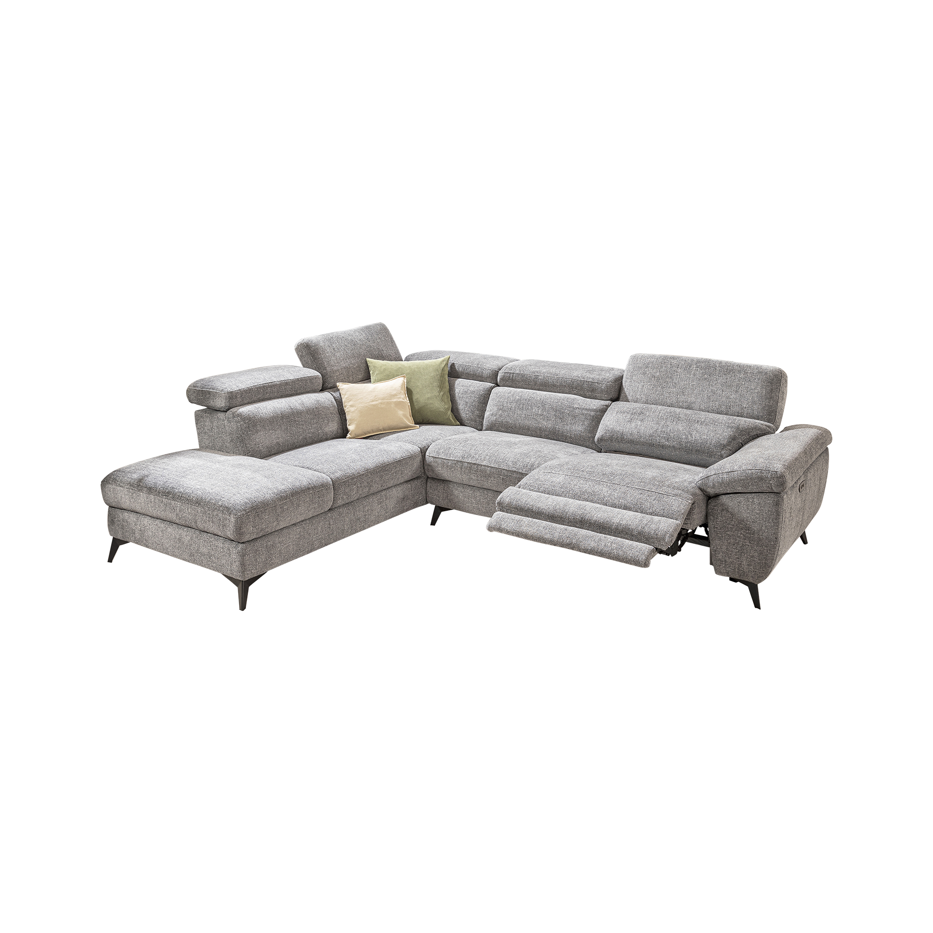 Francesca Garibaldi Ecksofa Lion Grau Kopfstütze manuell verstellbar, Relaxfunktion links, motorisch verstellbar Francesca Garibaldi Ecksofa Lion Grau Kopfstütze manuell verstellbar, Relaxfunktion links, motorisch verstellbar