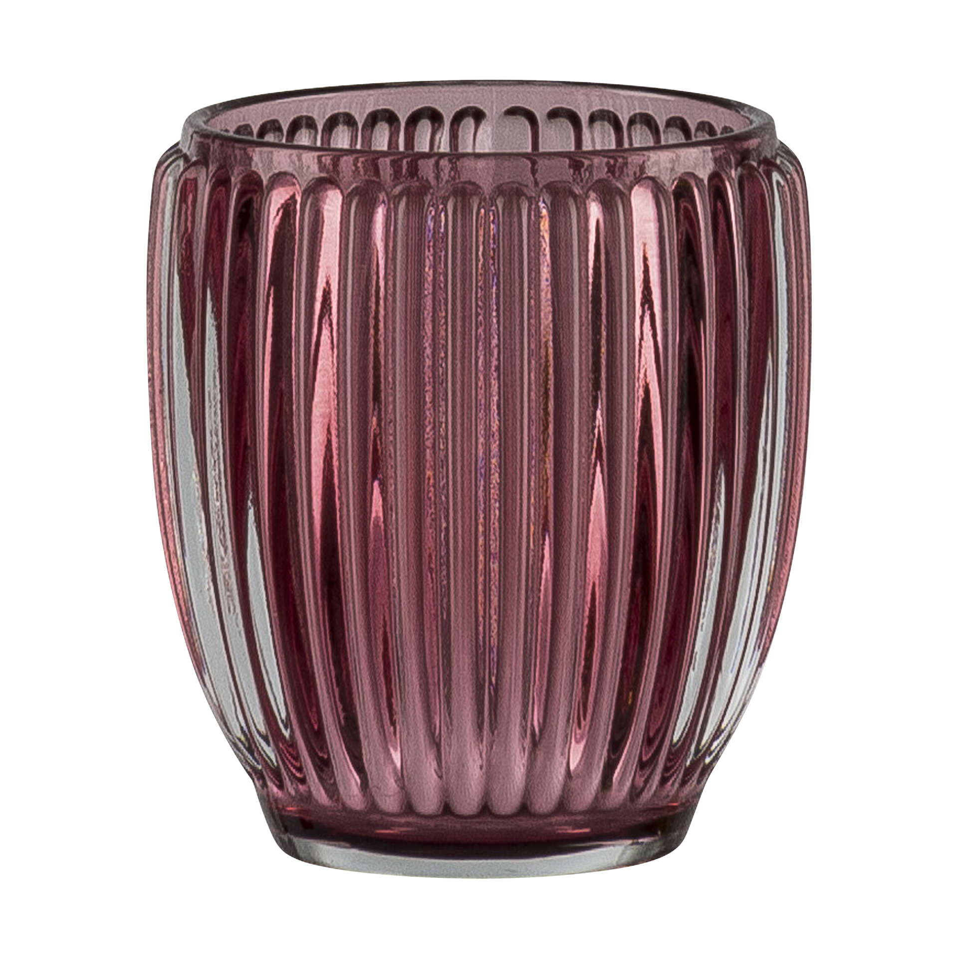 Teelichthalter Rillen Rosa Teelichthalter Rillen Rosa