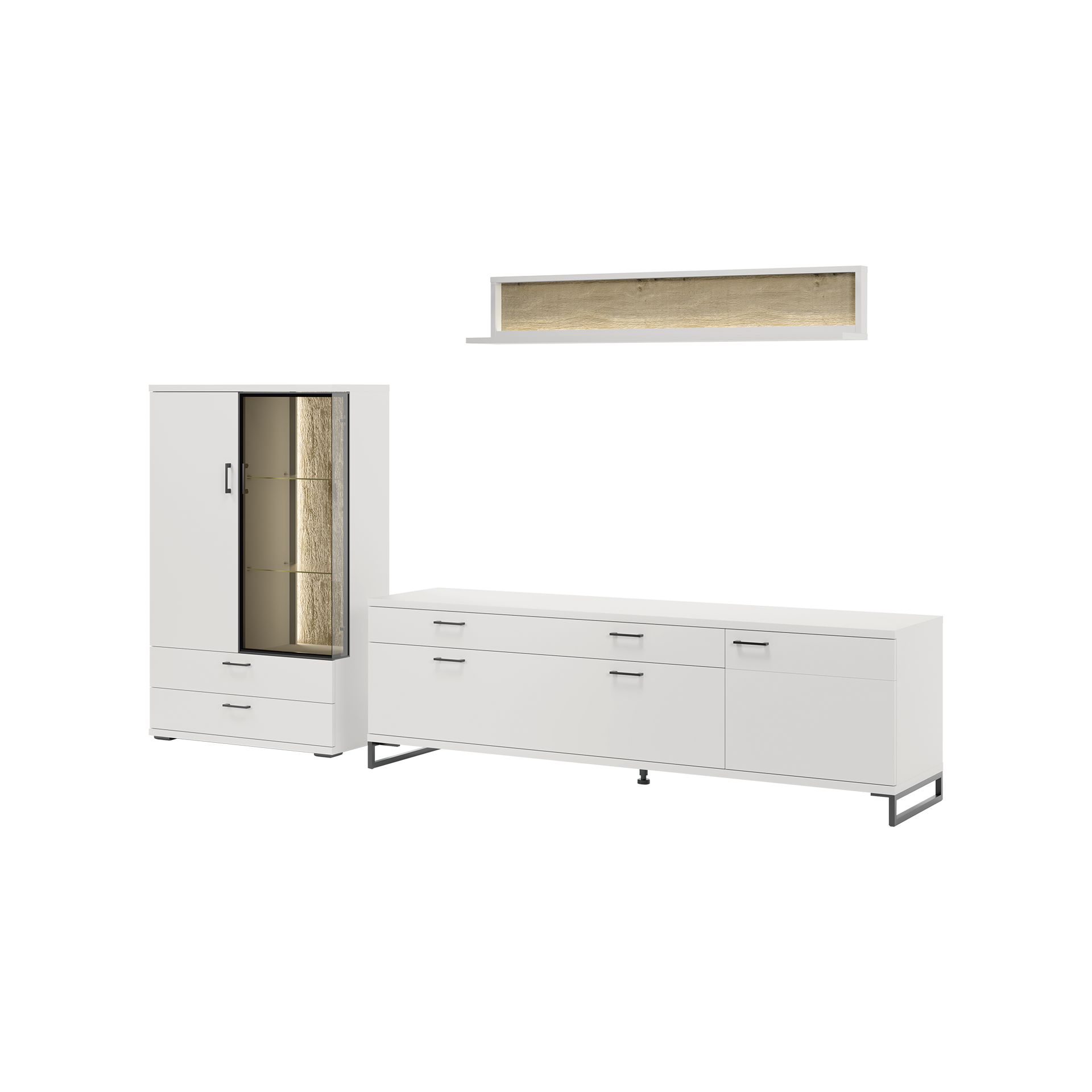 Gallery M branded by Musterring Wohnwand Yannik 5-teilig Weiß 50*306.9*185 Gallery M branded by Musterring Wohnwand Yannik 5-teilig Weiß 50*306.9*185
