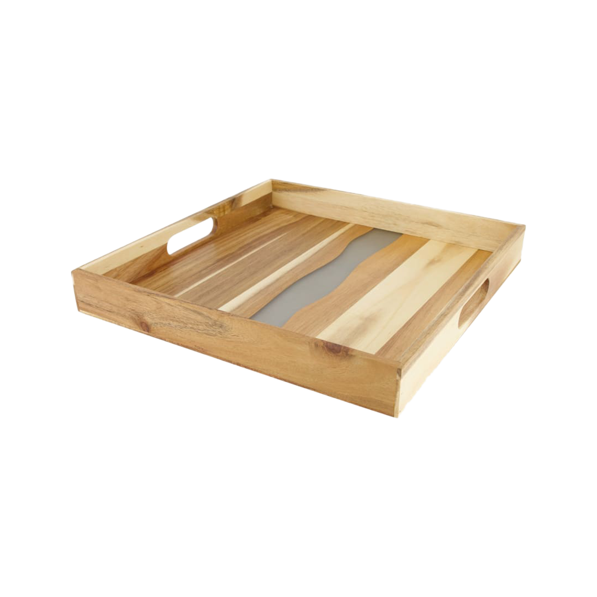 Tablett Akazie Natur-Grau
