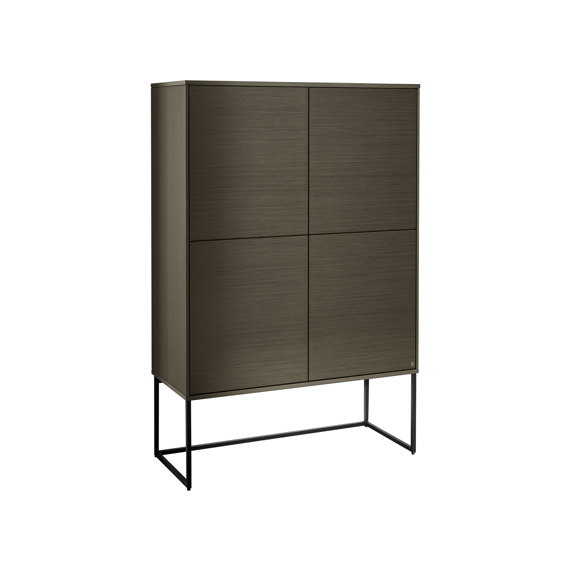 Musterring Highboard Kara-Frame Gestell Schwarz, Front Lack Schiefergrau, Korpus Lack Schiefergrau