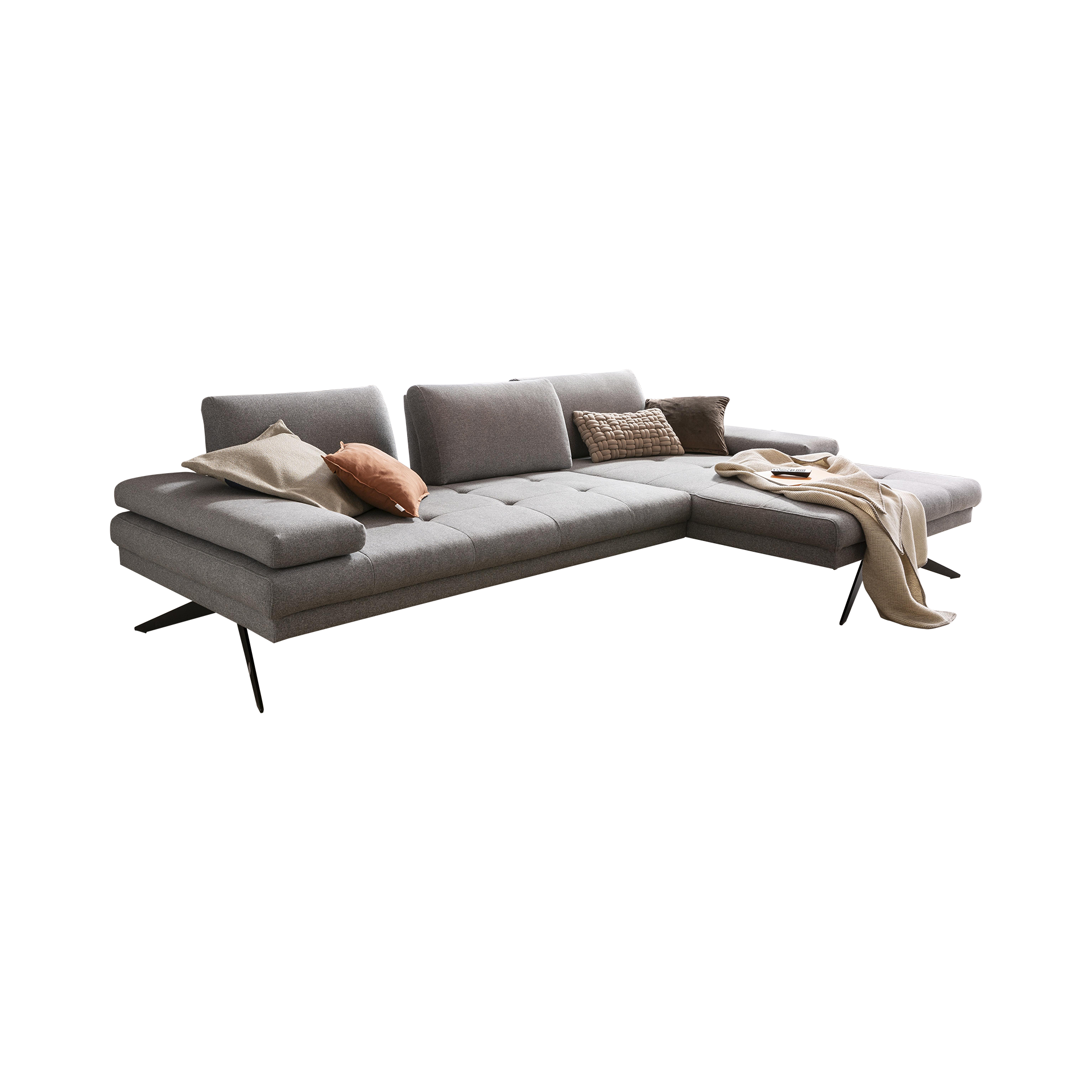 Ecksofa Flair Grau Ottomane rechts Ecksofa Flair Grau Ottomane rechts