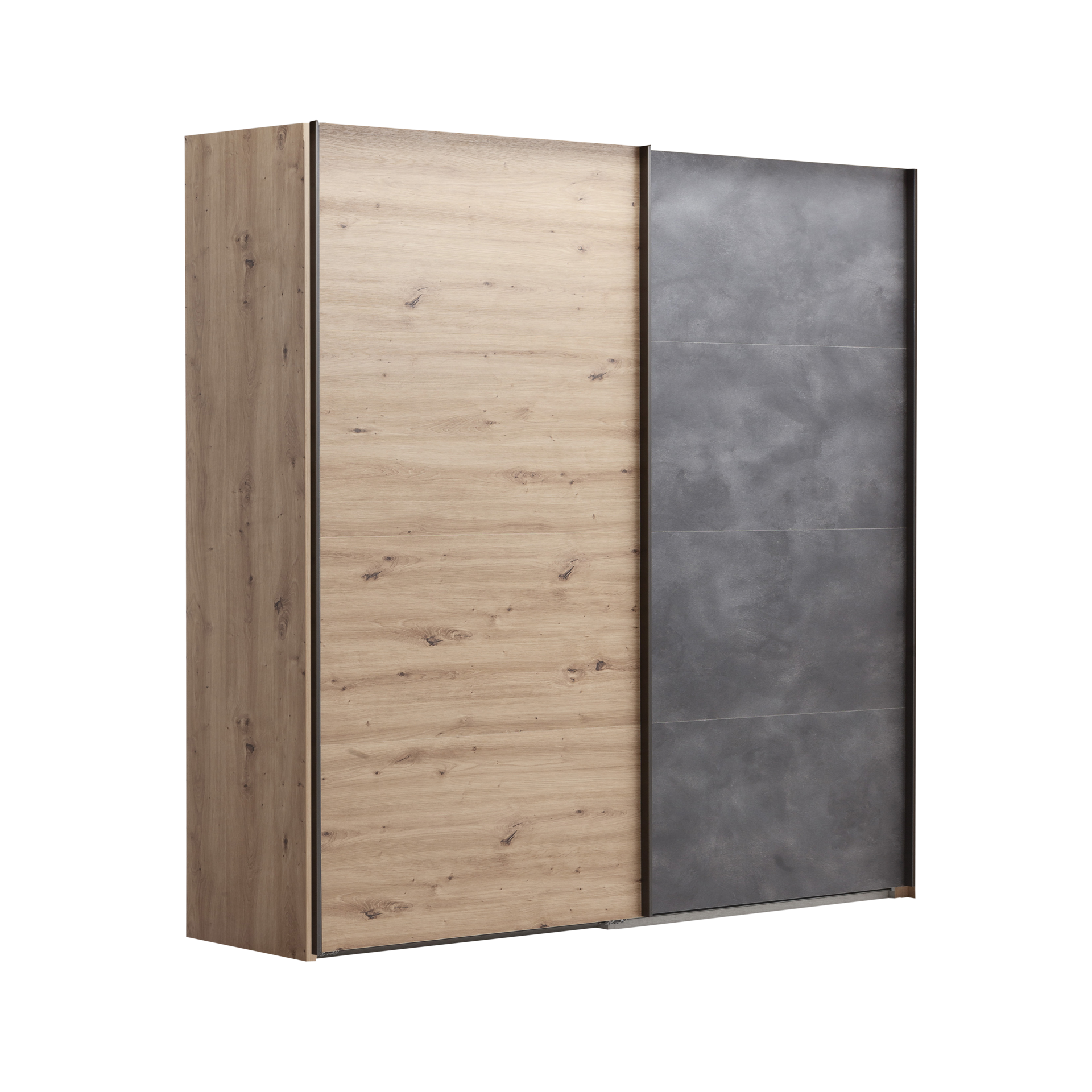 Schwebetürenschrank Lunaris 2-türig Eichefarben 60*251*222 Schwebetürenschrank Lunaris 2-türig Eichefarben 60*251*222