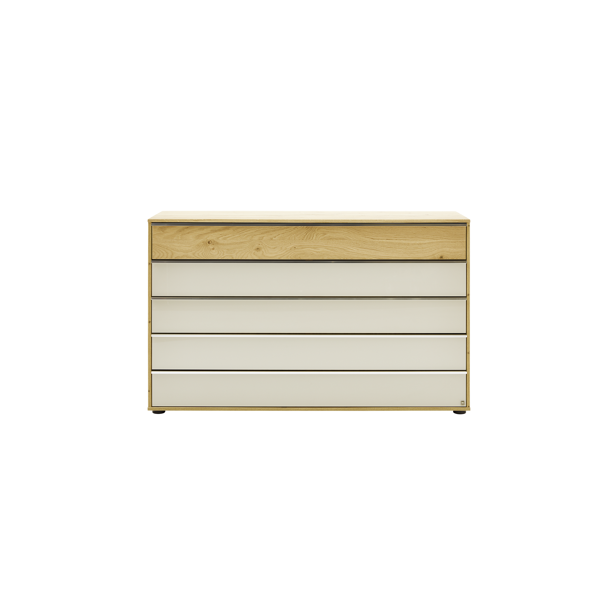 Musterring Kommode Savona 2.0 Front Glas Champagner Korpus Bianco Eiche teilmassiv Musterring Kommode Savona 2.0 Front Glas Champagner Korpus Bianco Eiche teilmassiv