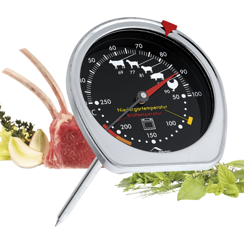 Bratenthermometer schwarz silber