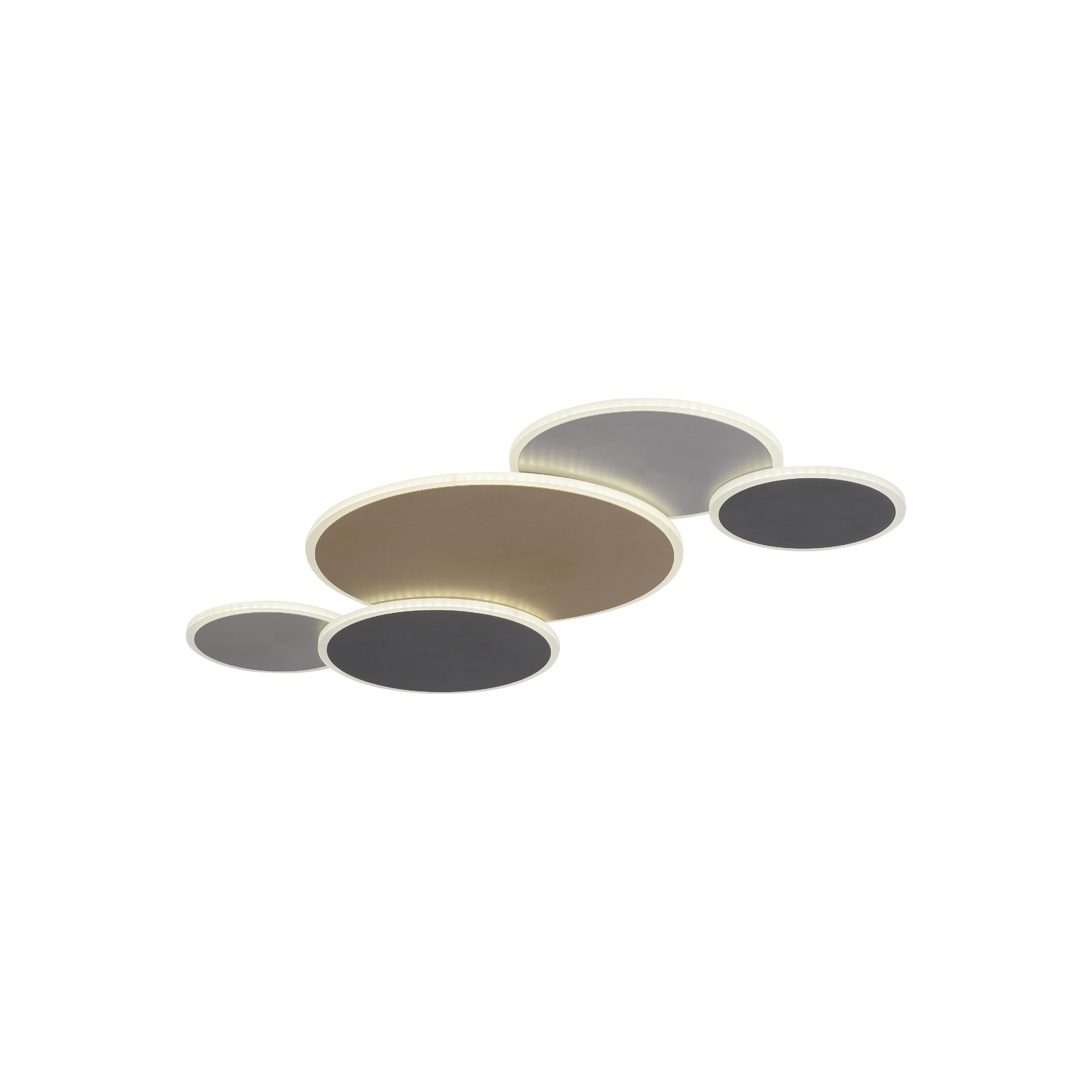 Deckenleuchte Q-PIATO Silber Goldfarben Grau