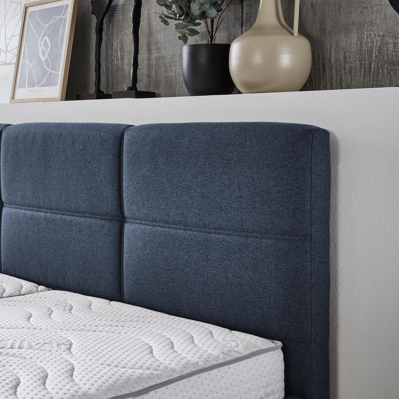 Polsterbett Duisburg Bezug Denimblau 140x200 cm Polsterbett Duisburg Bezug Denimblau 140x200 cm