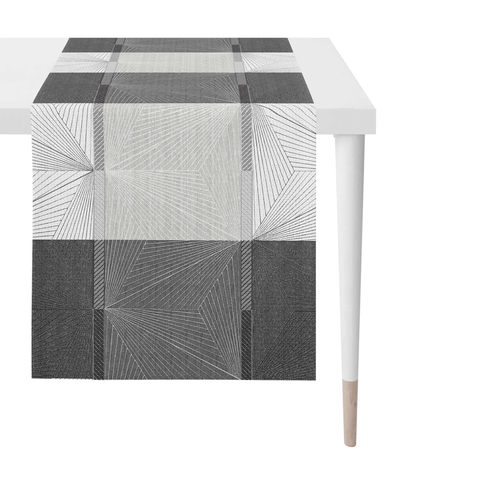 Tischläufer Tobia Schwarz Weiß Grau Tischläufer Tobia Schwarz Weiß Grau