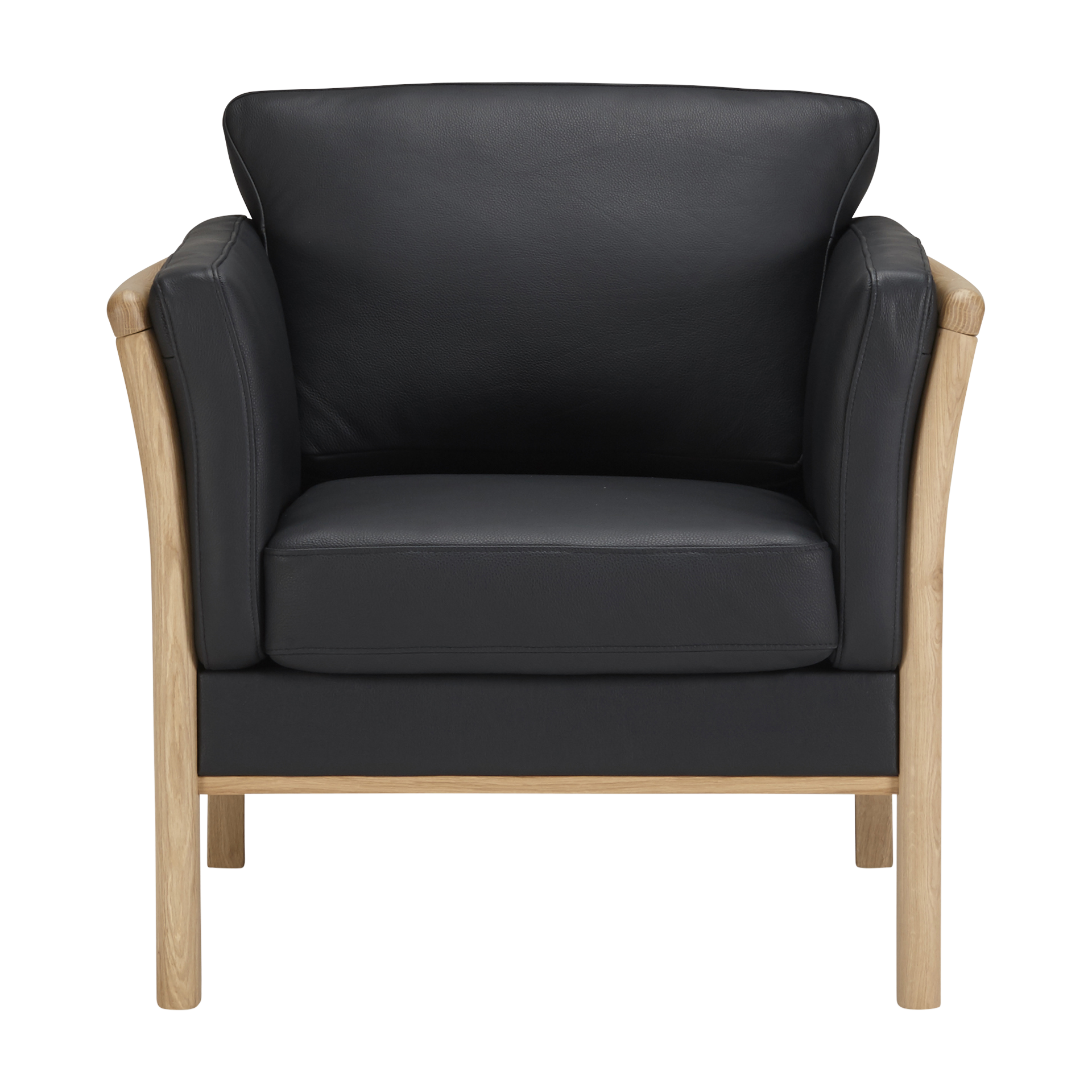 INNOVATION LIVING Sessel Aya Bezug Leder Schwarz Gestell Eiche INNOVATION LIVING Sessel Aya Bezug Leder Schwarz Gestell Eiche
