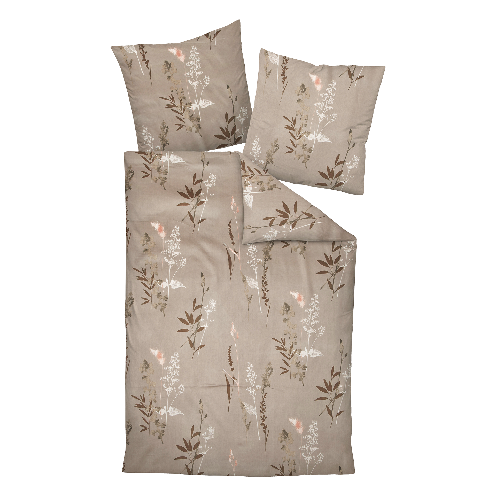 Satin Bettwäsche Moments kastanie korall 155x220cm Satin Bettwäsche Moments kastanie korall 155x220cm