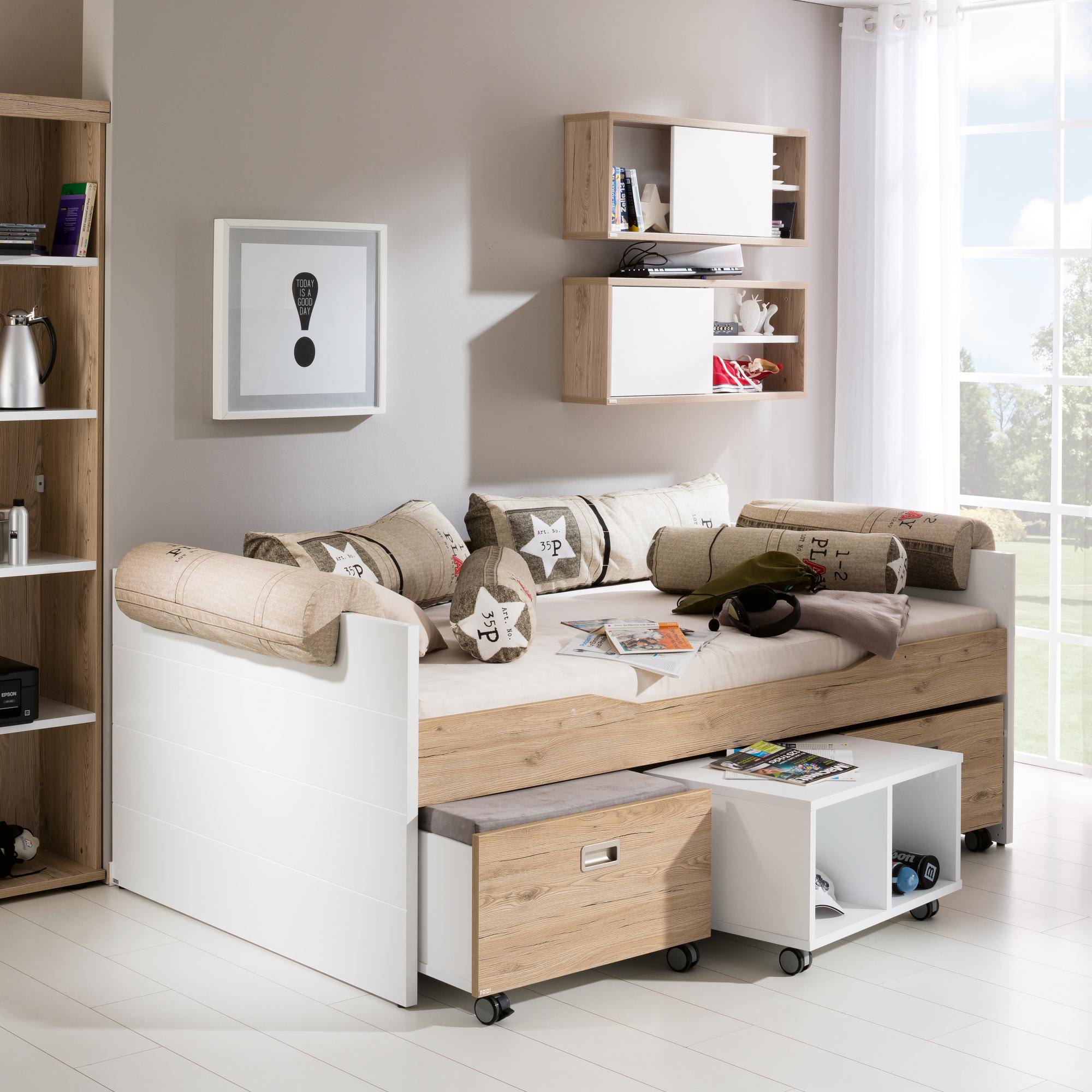 Paidi Bett Fionn Bettseite Eiche Bordeaux Gestell Kreideweiß 120x200 cm Paidi Bett Fionn Bettseite Eiche Bordeaux Gestell Kreideweiß 120x200 cm