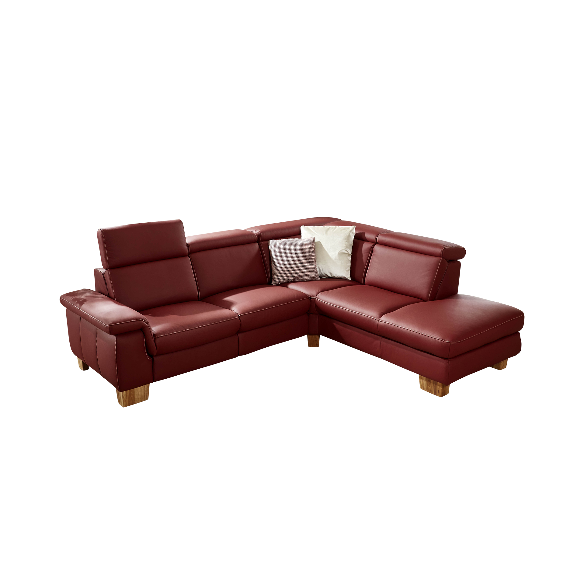 Skanwell Ecksofa Laos Rot Kopfstütze manuell verstellbar Relaxfunktion motorisch verstellbar Armlehne manuell verstellbar Ottomane links Relaxfunktion rechts Skanwell Ecksofa Laos Rot Kopfstütze manuell verstellbar Relaxfunktion motorisch verstellbar Armlehne manuell verstellbar Ottomane links Relaxfunktion rechts