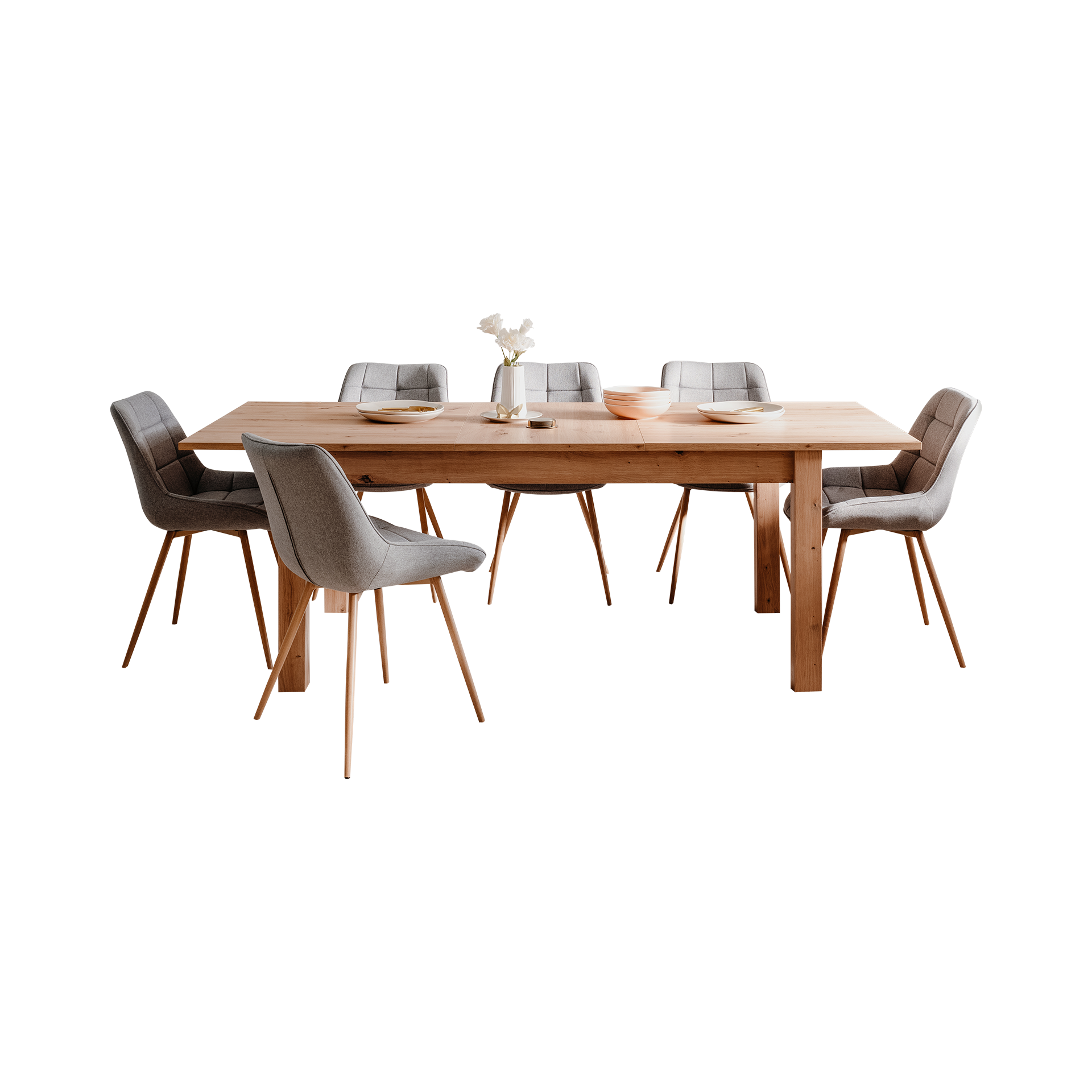 Esstisch mit Auszug Bergen Eichefarben 160*90*75