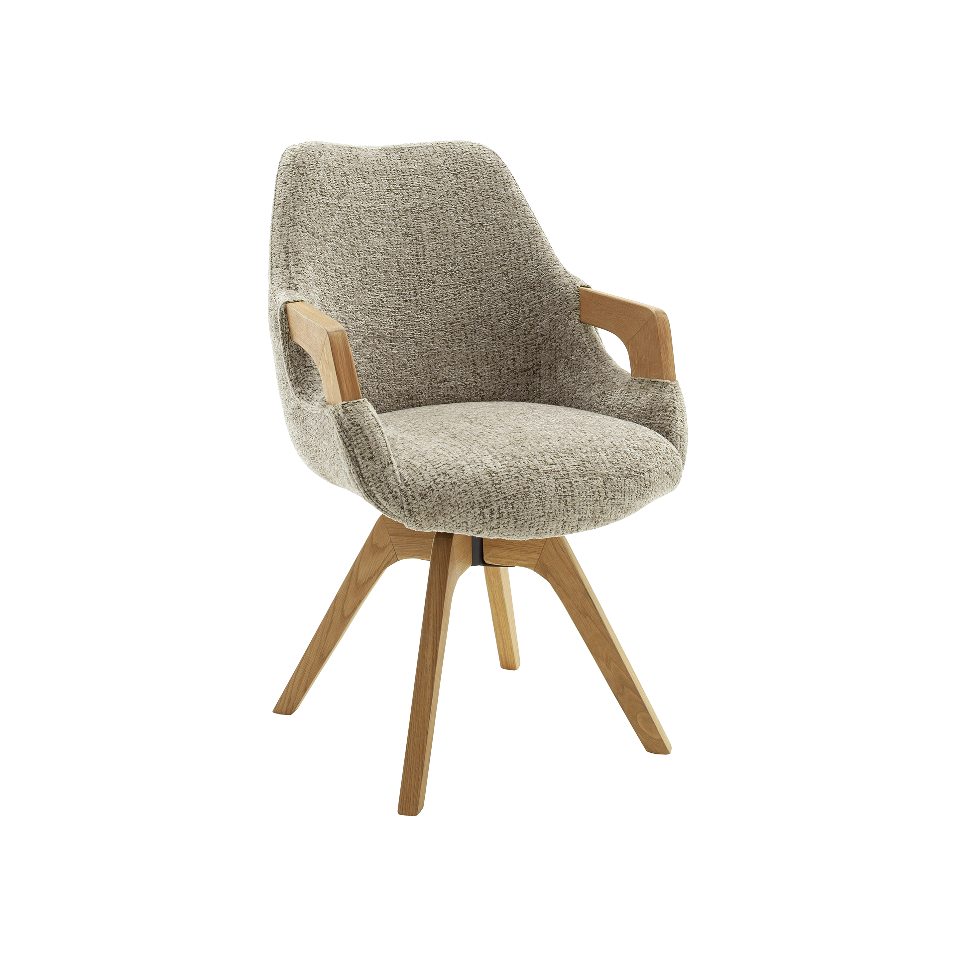 Armlehnstuhl Jasmin Bezug Cappuccino Gestell Wildeiche massiv geölt Armlehnstuhl Jasmin Bezug Cappuccino Gestell Wildeiche massiv geölt