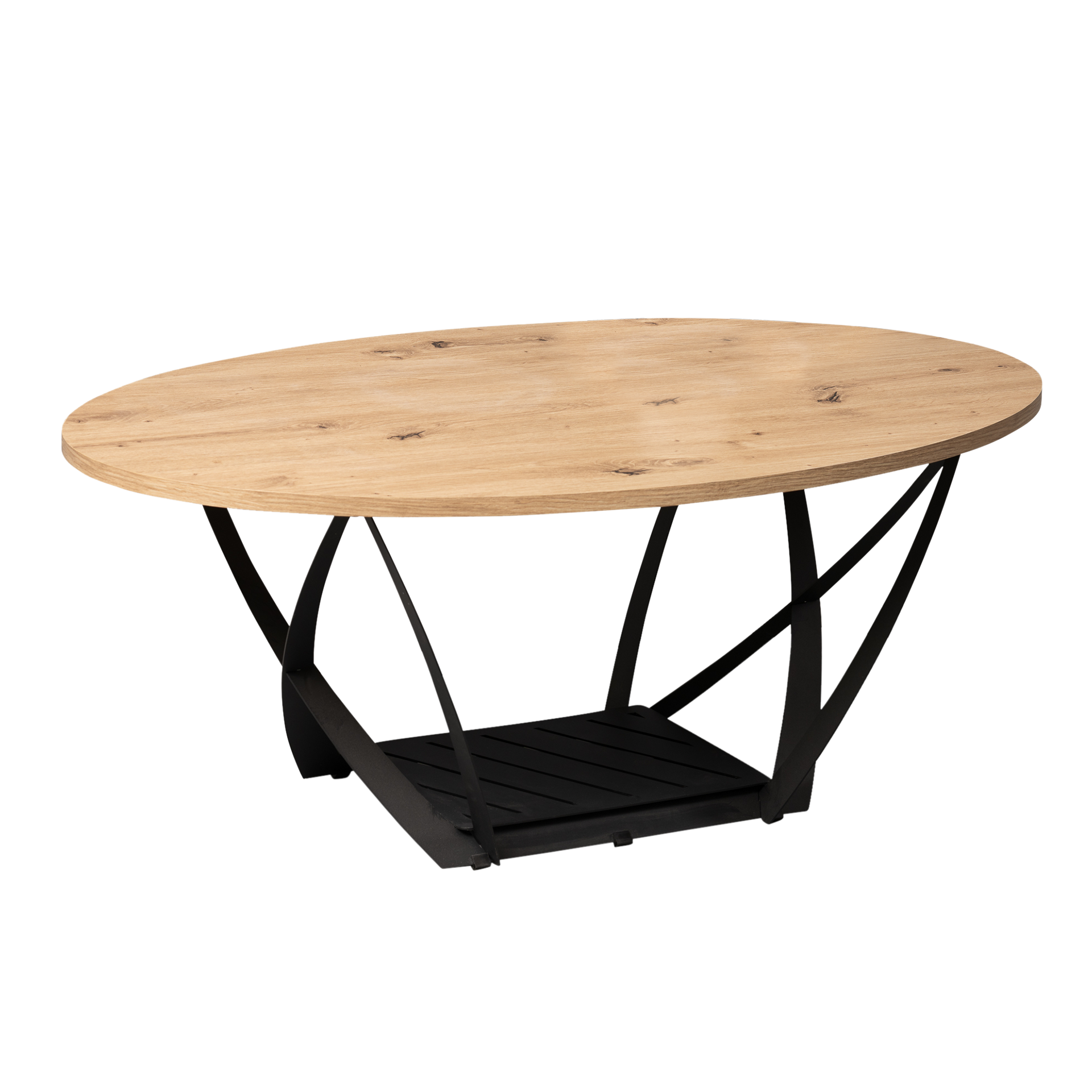 Couchtisch Modesty Tischplatte Dekor Artisaneiche Gestell Schwarz 60*100*40