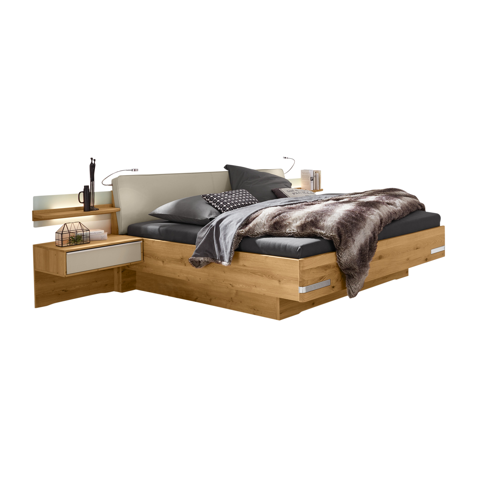 Musterring Bettanlage Savona 2.0 Fußteil Bianco Eiche teilmassiv Kopfteil Kunstleder Champagner Bettseite Bianco Eiche teilmassiv Absetzung Silber Musterring Bettanlage Savona 2.0 Fußteil Bianco Eiche teilmassiv Kopfteil Kunstleder Champagner Bettseite Bianco Eiche teilmassiv Absetzung Silber