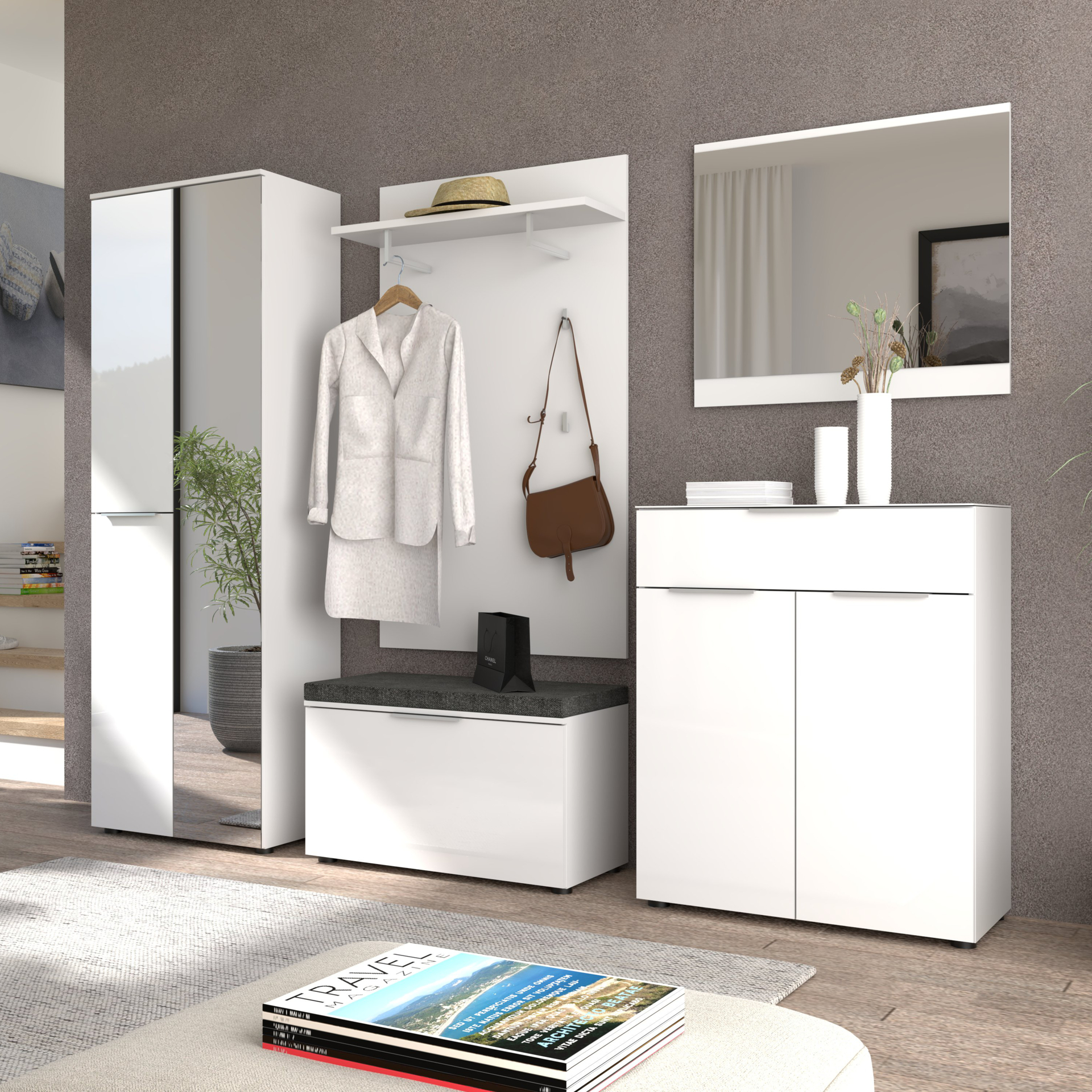 Paul Phillip Garderoben-Set Savonna 5-teilig Weiß Paul Phillip Garderoben-Set Savonna 5-teilig Weiß