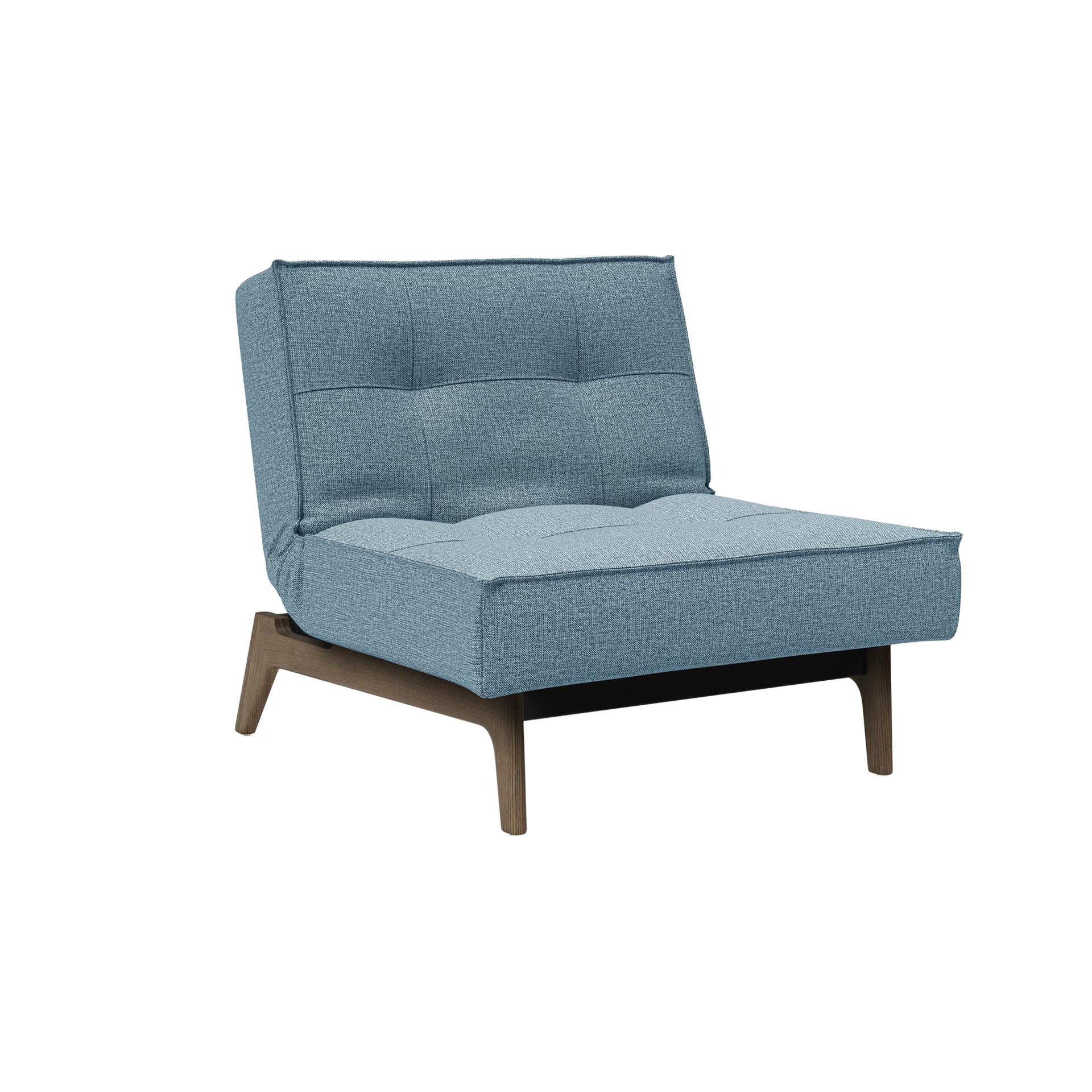 INNOVATION LIVING Sessel Splitback Eik Bezug Hellblau Gestell Mattschwarz Eichefarben