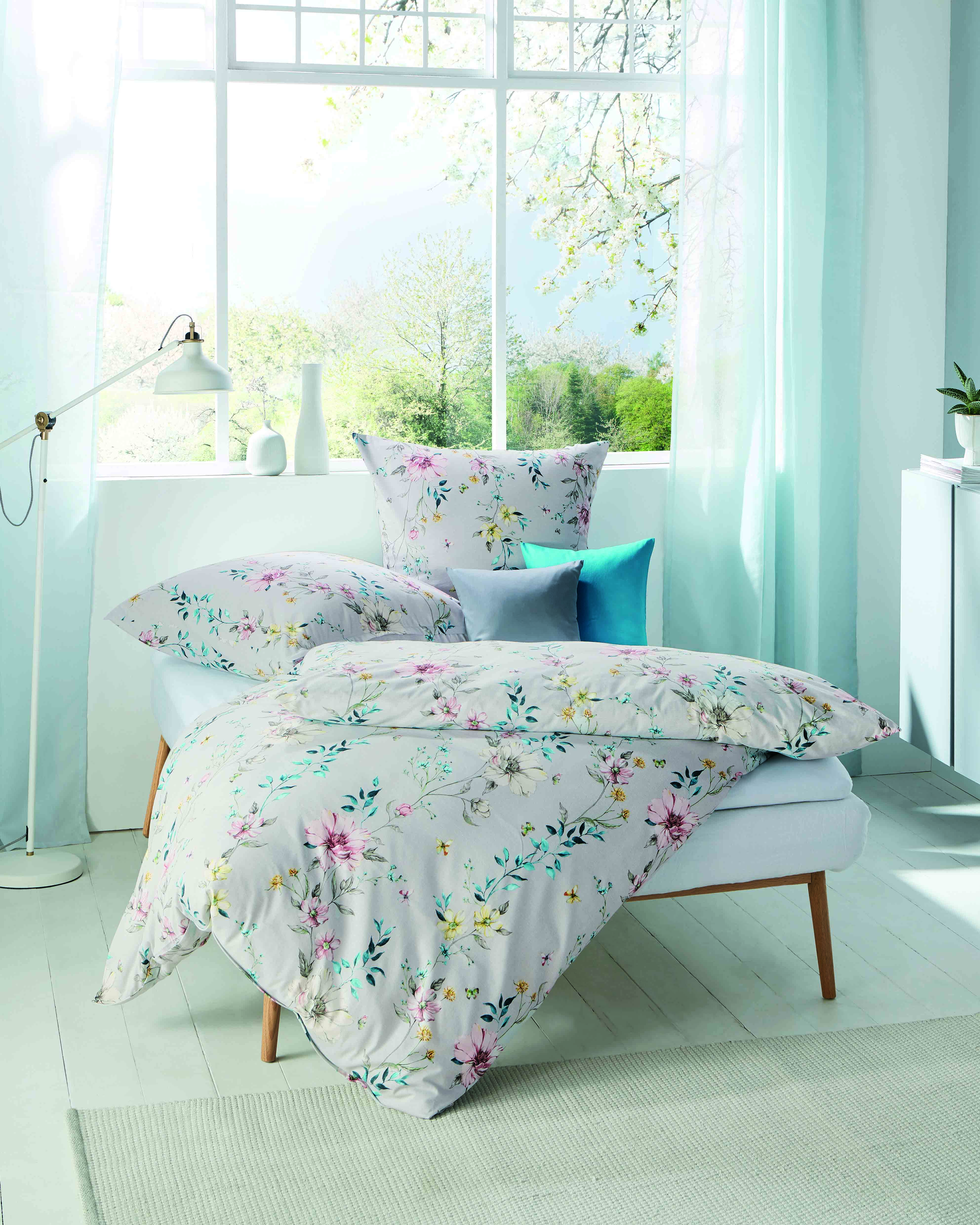 Satin Bettwäsche Flavia Silber 135x200cm Satin Bettwäsche Flavia Silber 135x200cm