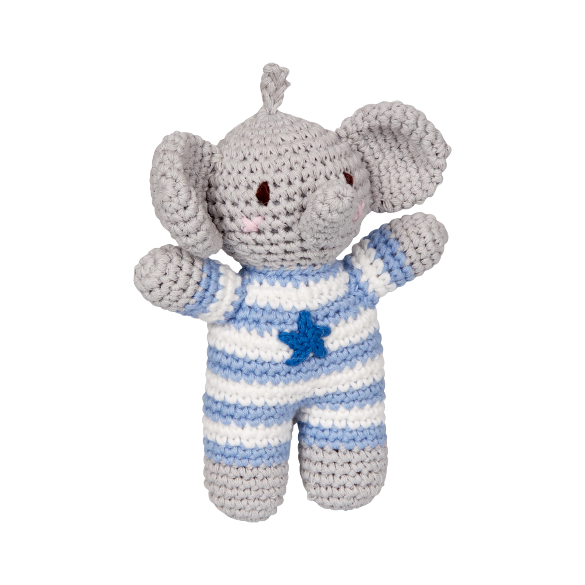 Spielfigur BabyGlück Häkel-Rassel Elefant Blau