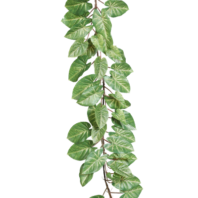 Kunstpflanze Caladium Girlande Grün-Gelb