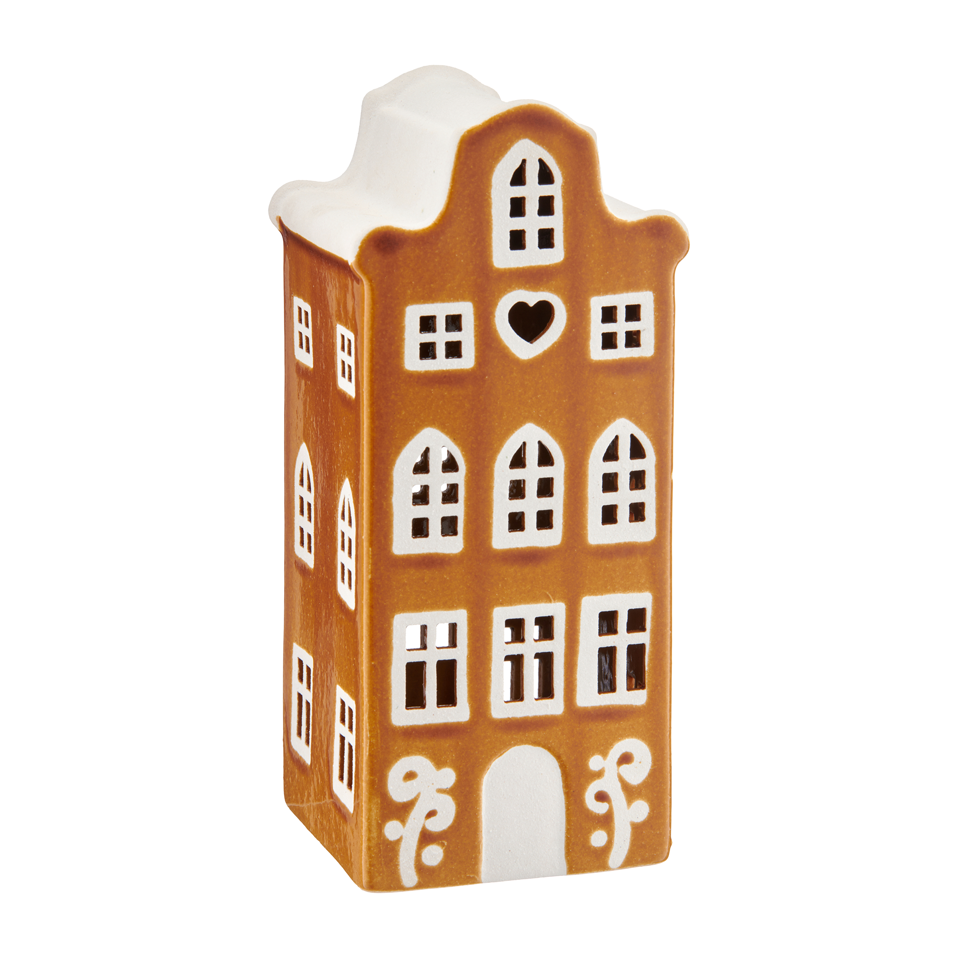 Dekoaufsteller Haus Braun-Weiß