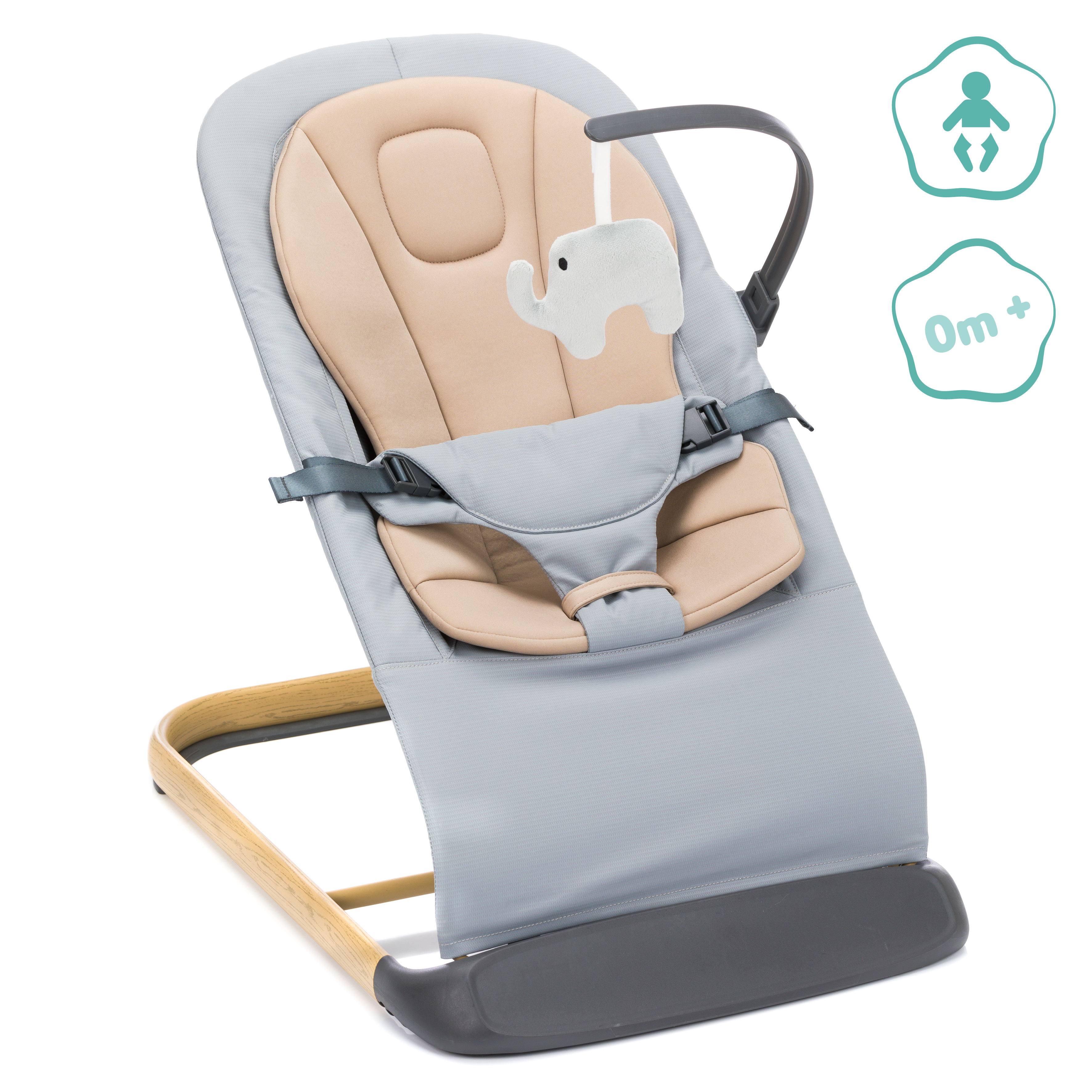 Babywippe Star grau beige Babywippe Star grau beige