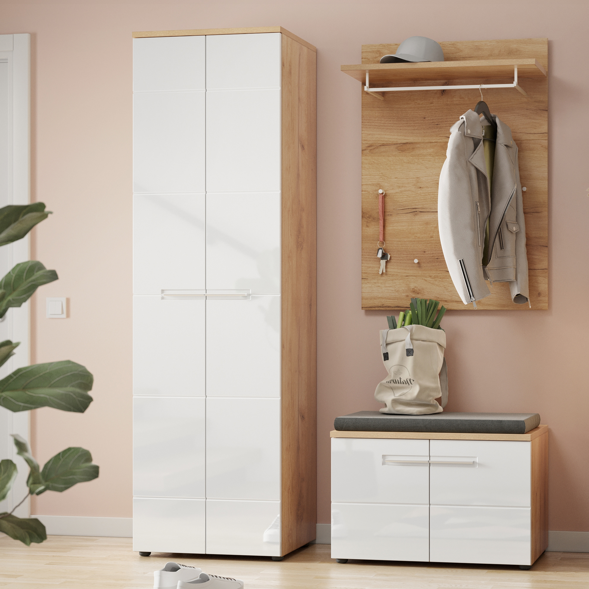 Paul Phillip Garderoben-Set Alex 3-teilig Weiß Paul Phillip Garderoben-Set Alex 3-teilig Weiß