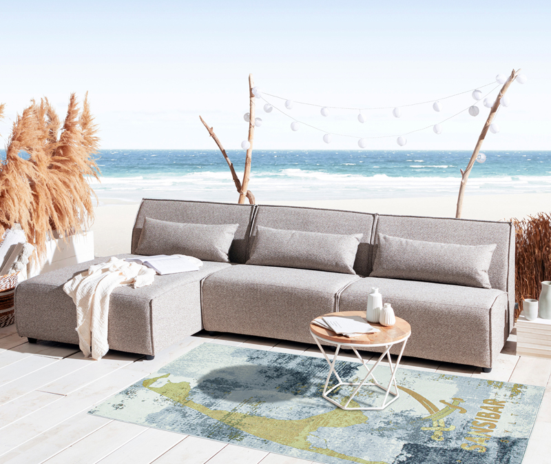 Outdoorteppich Sansibar Rantum Beach 80x165 grey multi Outdoorteppich Sansibar Rantum Beach 80x165 grey multi