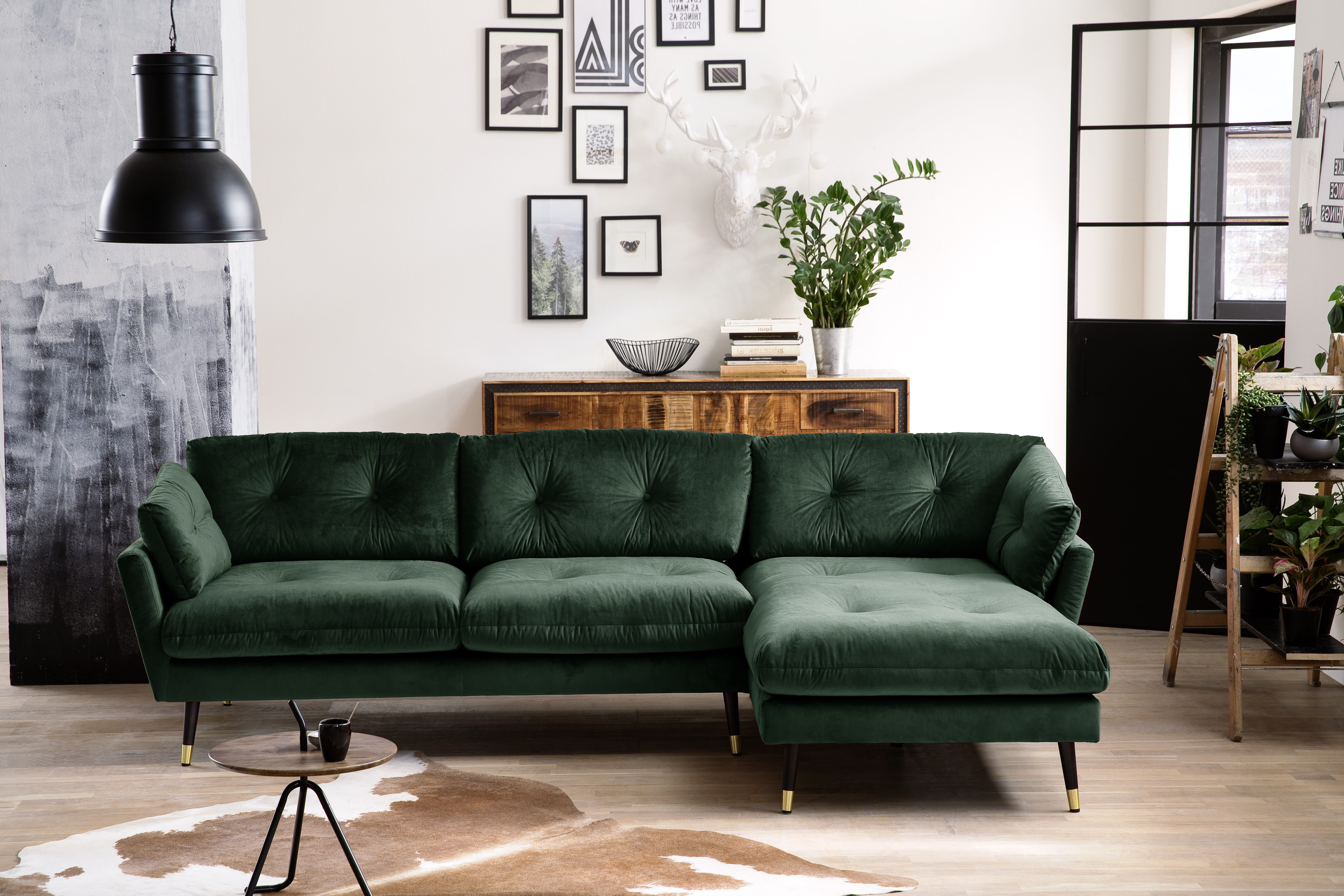 Ecksofa Jamaica Grün Ottomane rechts Ecksofa Jamaica Grün Ottomane rechts