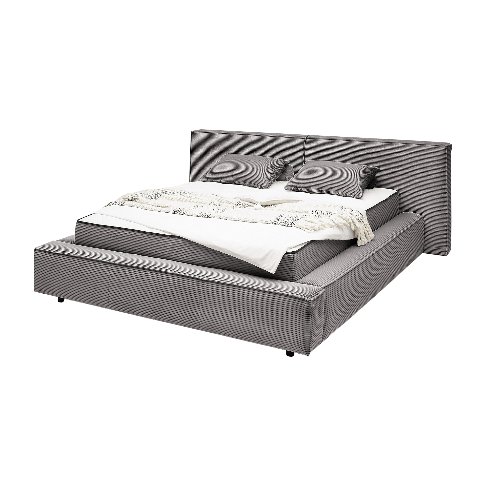 Polsterbett Calida Bezug Ash Fuß Schwarz 180x200 cm Polsterbett Calida Bezug Ash Fuß Schwarz 180x200 cm