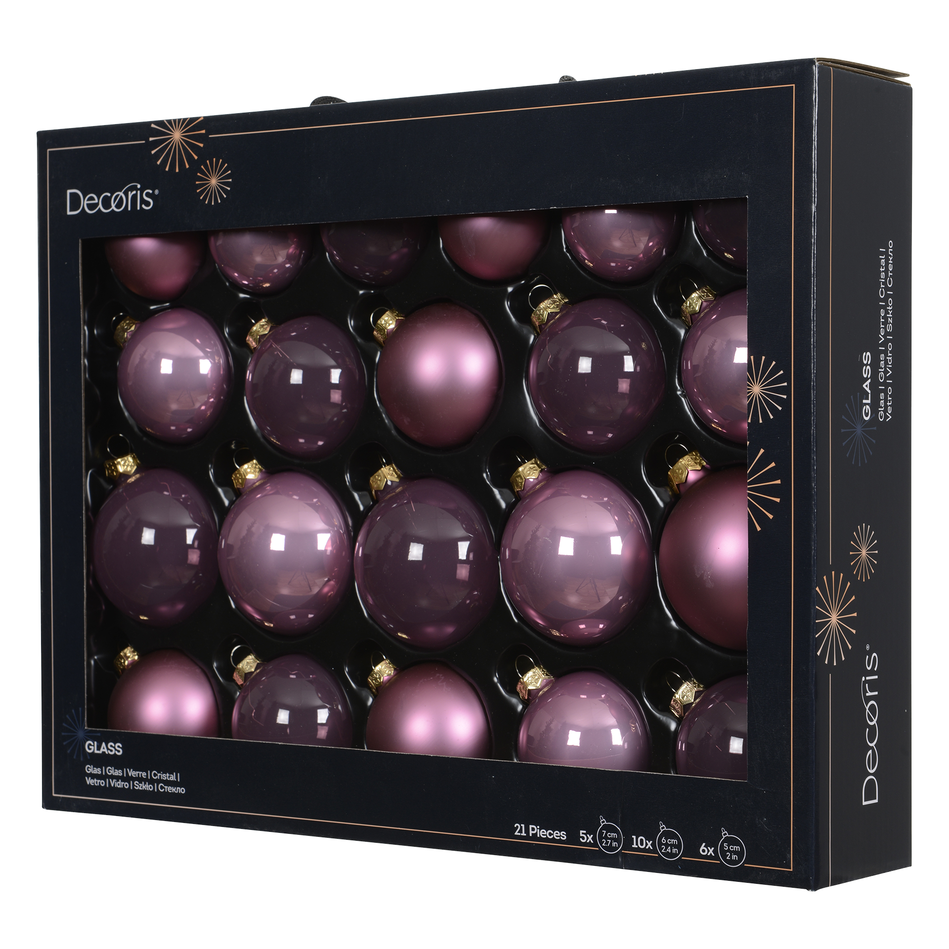 Weihnachtskugeln Berre Glamour alt pink