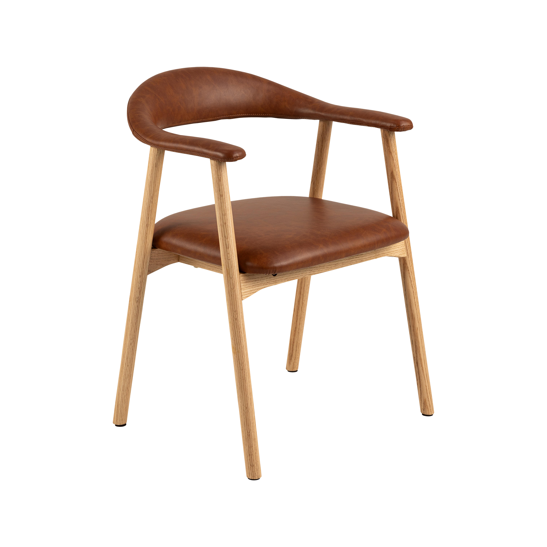 Stuhl Adita Bezug Cognac Gestell Eiche massiv Stuhl Adita Bezug Cognac Gestell Eiche massiv