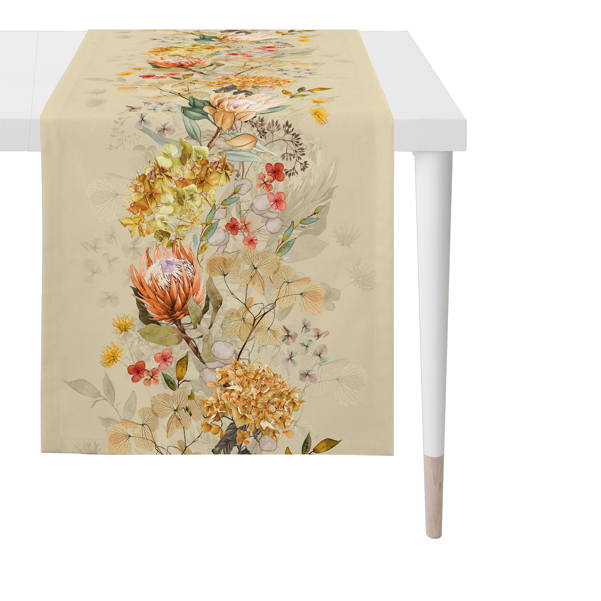 Tischläufer Herbstblüten Beige 48x140 Tischläufer Herbstblüten Beige 48x140