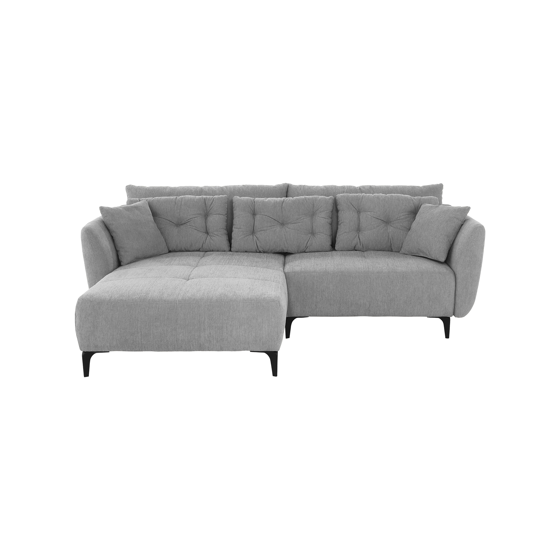 Ecksofa Janek Grau Ottomane beidseitig montierbar, einmalig Ecksofa Janek Grau Ottomane beidseitig montierbar, einmalig