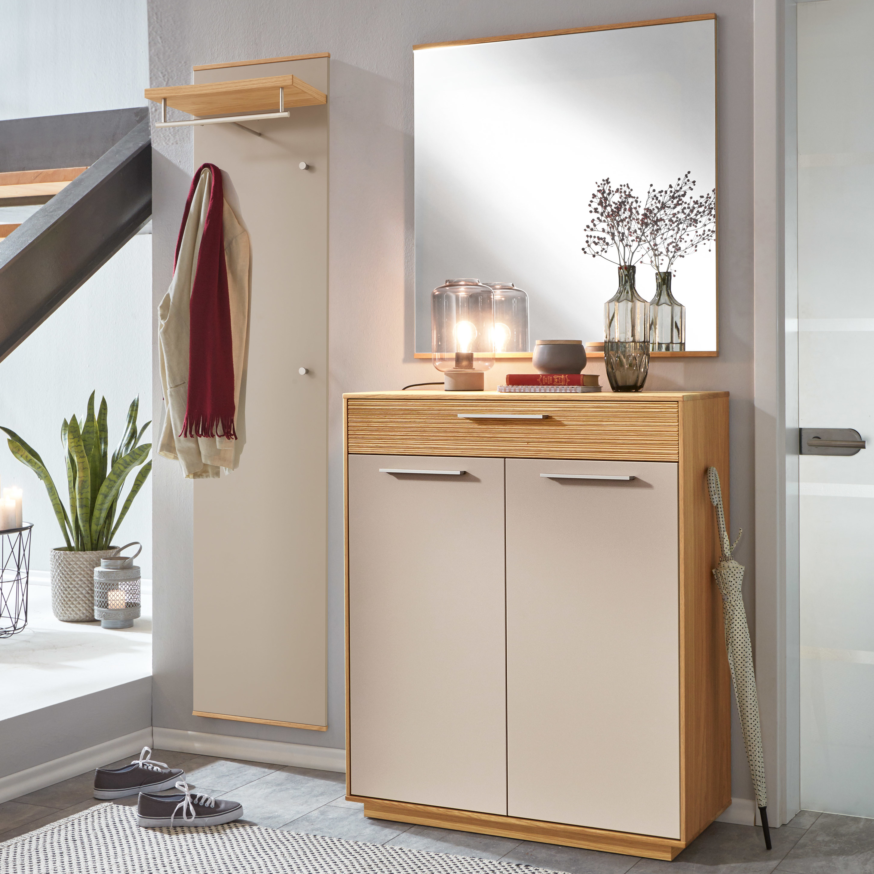 Collection H Garderoben-Set Lobo 3-teilig Grau