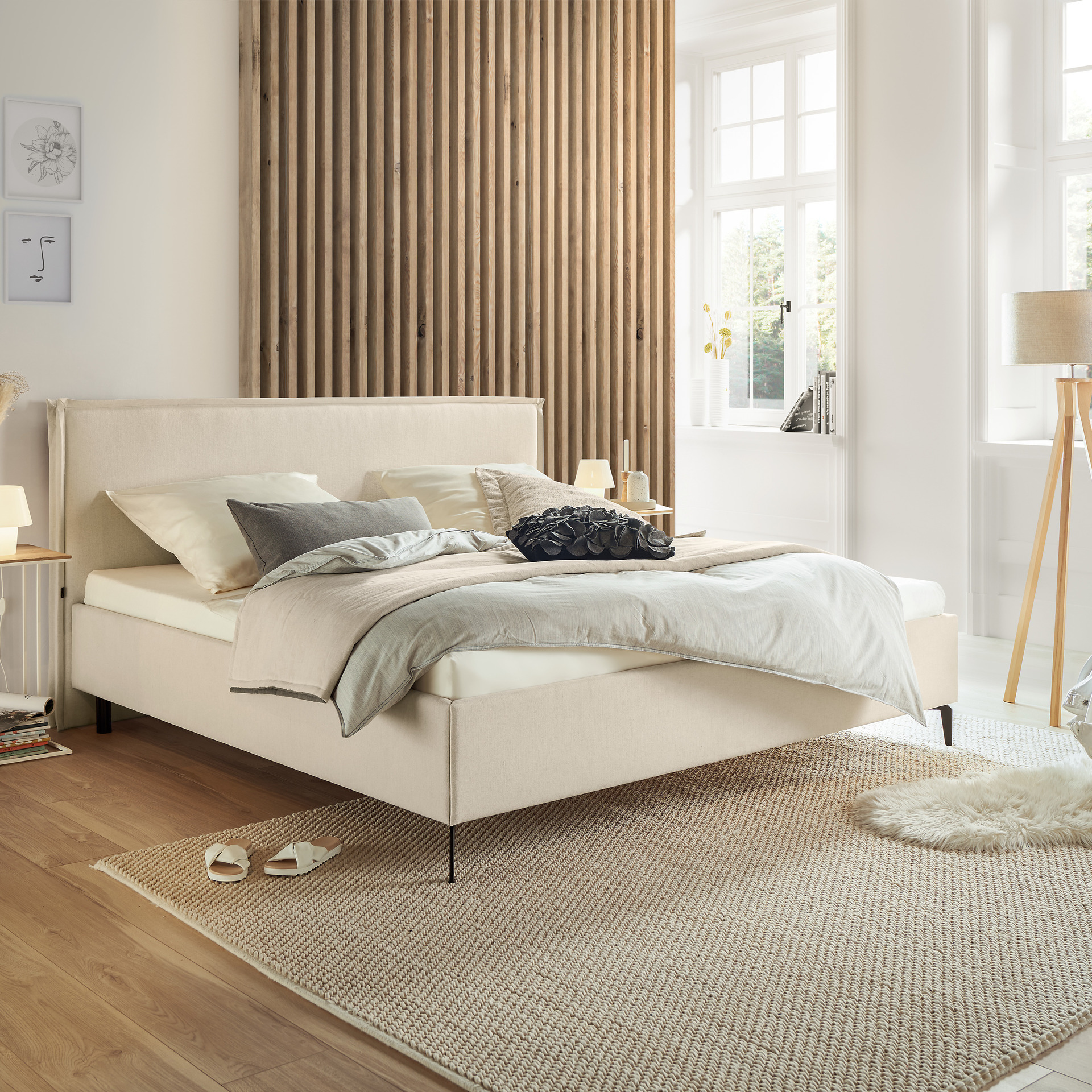 Musterring Polsterbett Elos II Bezug JAB 9895 Creme 200x200 cm Musterring Polsterbett Elos II Bezug JAB 9895 Creme 200x200 cm
