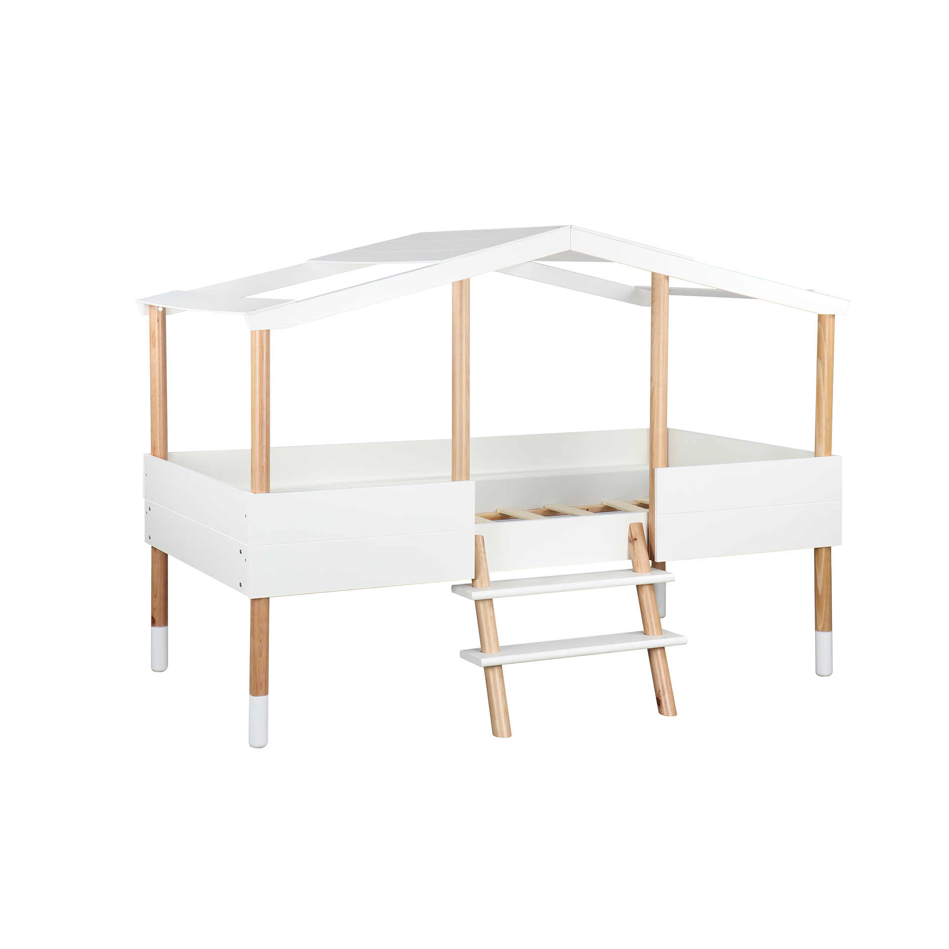 Hochbett Pirlo Gestell Naturholz Korpus Schneeweiß 90x200 cm Hochbett Pirlo Gestell Naturholz Korpus Schneeweiß 90x200 cm