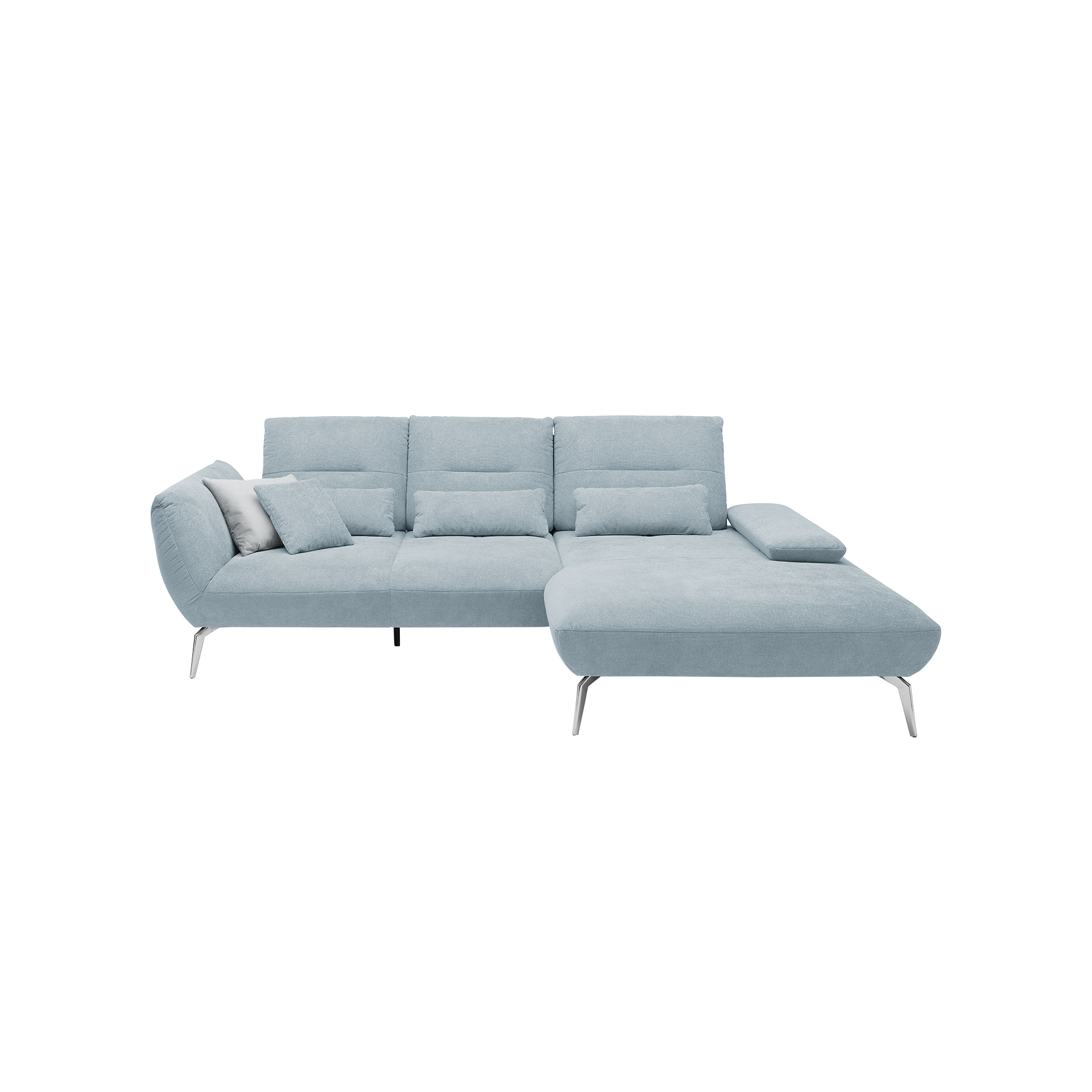 Ecksofa Papillon Blau Ottomane rechts Ecksofa Papillon Blau Ottomane rechts