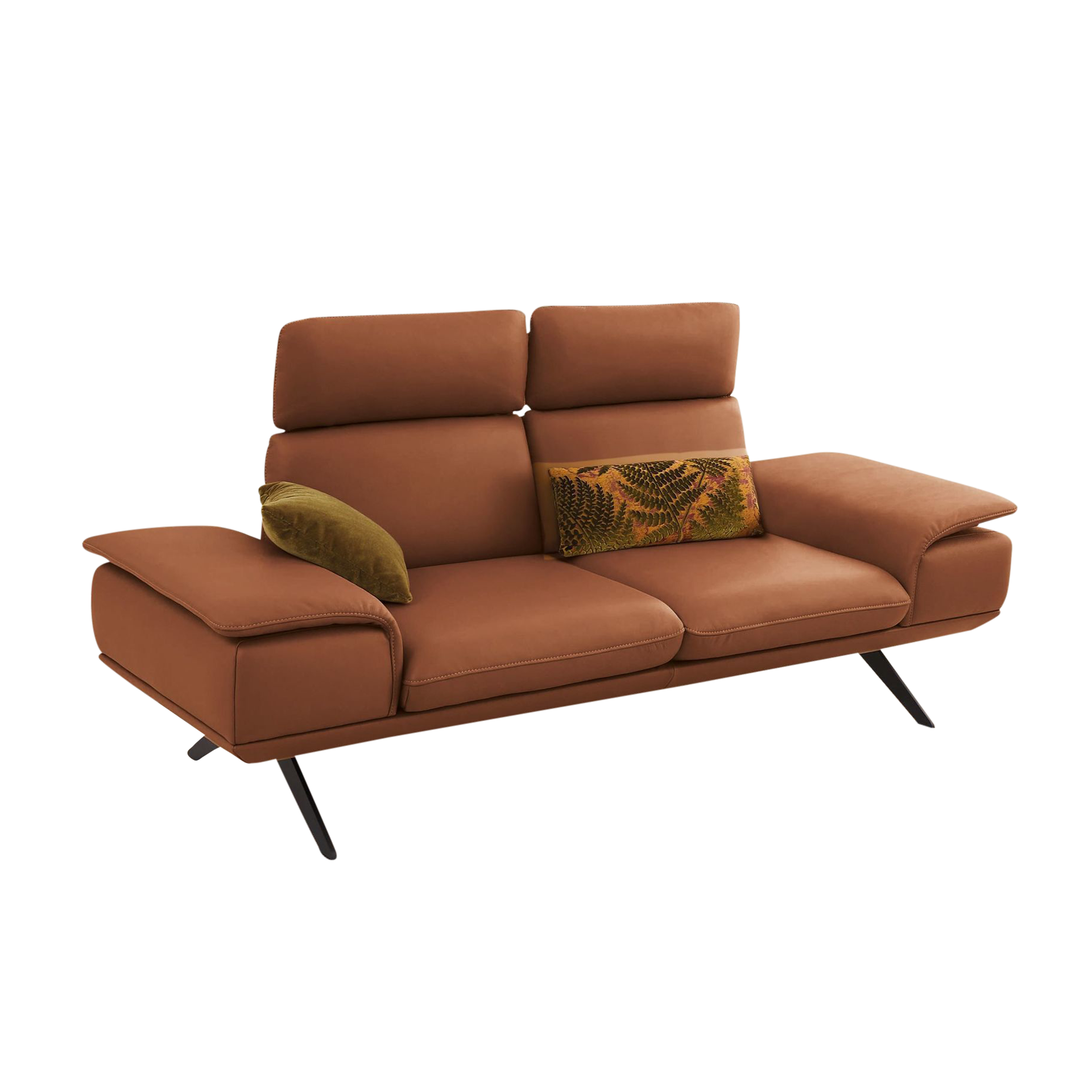 Koinor Sofa 2-Sitzer Elements Leder Bernstein Armlehne manuell verstellbar, Kopfstütze motorisch verstellbar