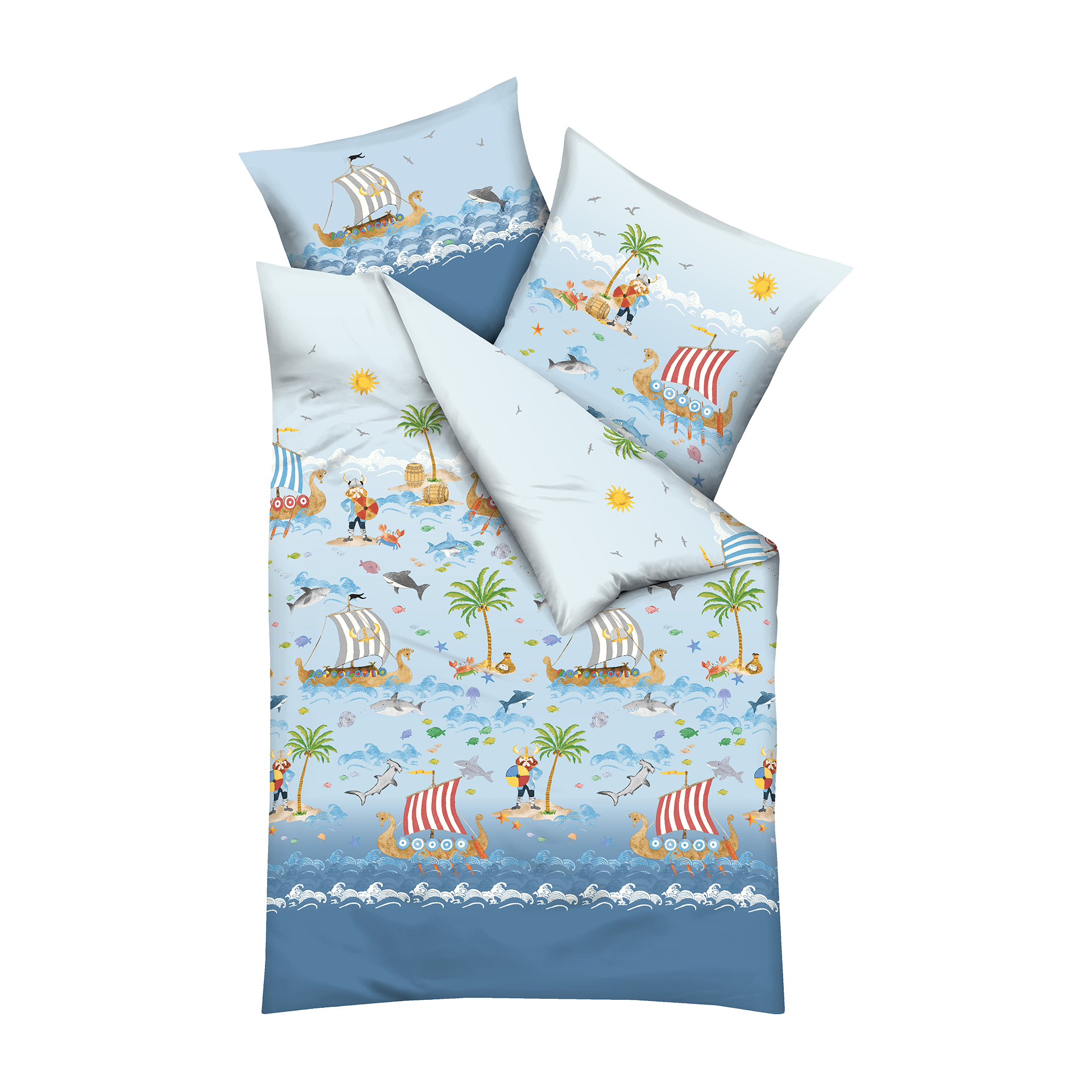 Biberbettwäsche Wikinger Blau cm Biberbettwäsche Wikinger Blau cm