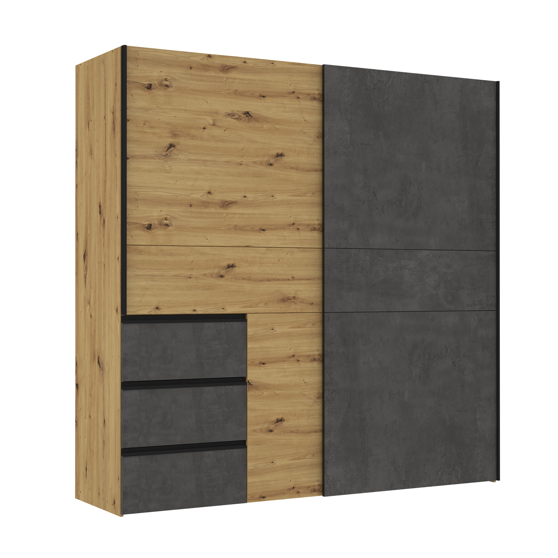 Schwebetürenschrank Riga Eichefarben 61.2*200.1*200.5