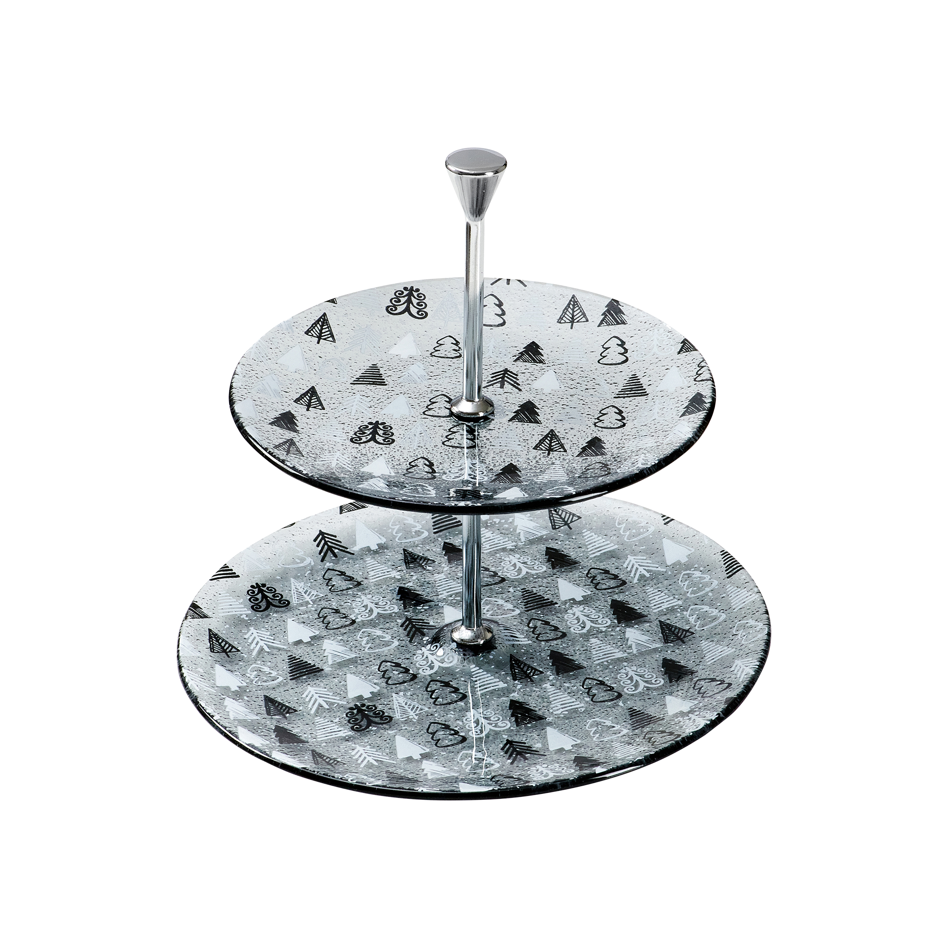 Etagere Winter Tree Grau Weiß Silberfarben Etagere Winter Tree Grau Weiß Silberfarben