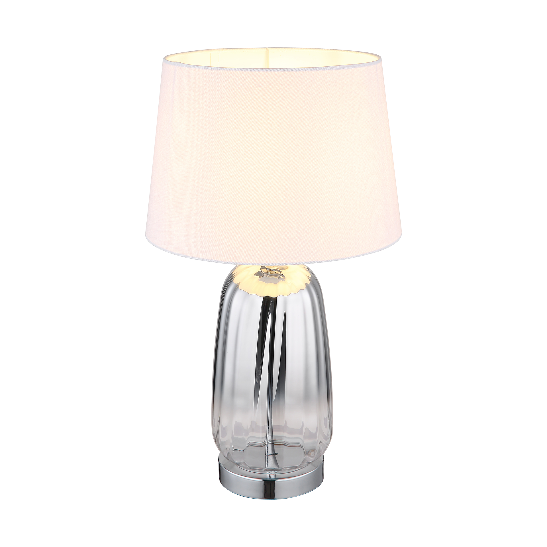 Tischleuchte CLASSY Silber Weiß Grau Tischleuchte CLASSY Silber Weiß Grau