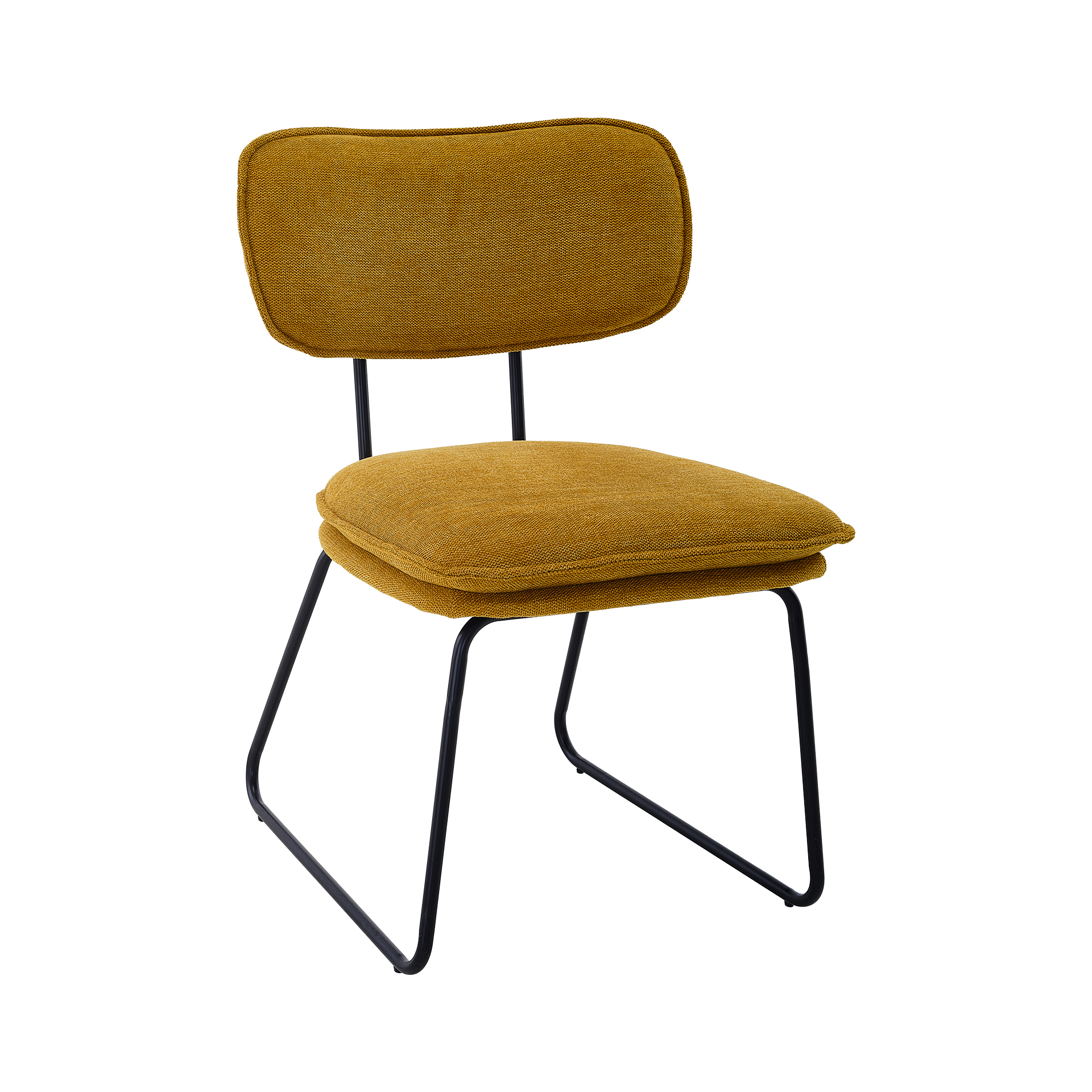 Stuhl Rabea Gestell Schwarz Bezug Safrangelb
