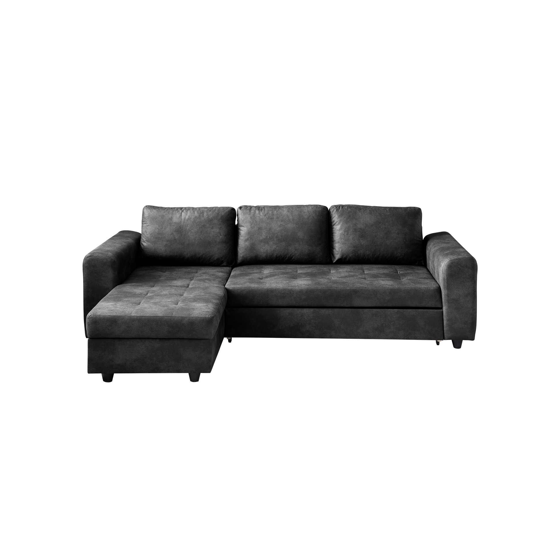 Ecksofa Rico mit Schlaffunktion und Bettkasten Anthrazit