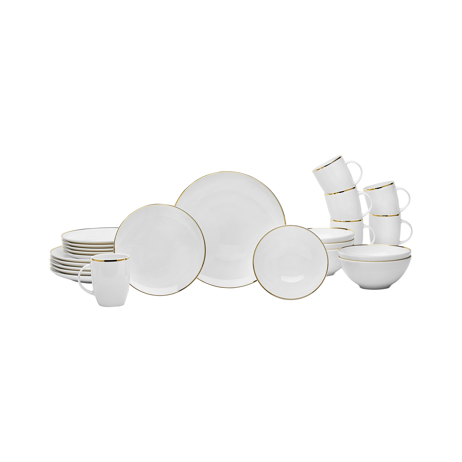 Geschirr-Set Glamour White 24-teilig Weiß Geschirr-Set Glamour White 24-teilig Weiß