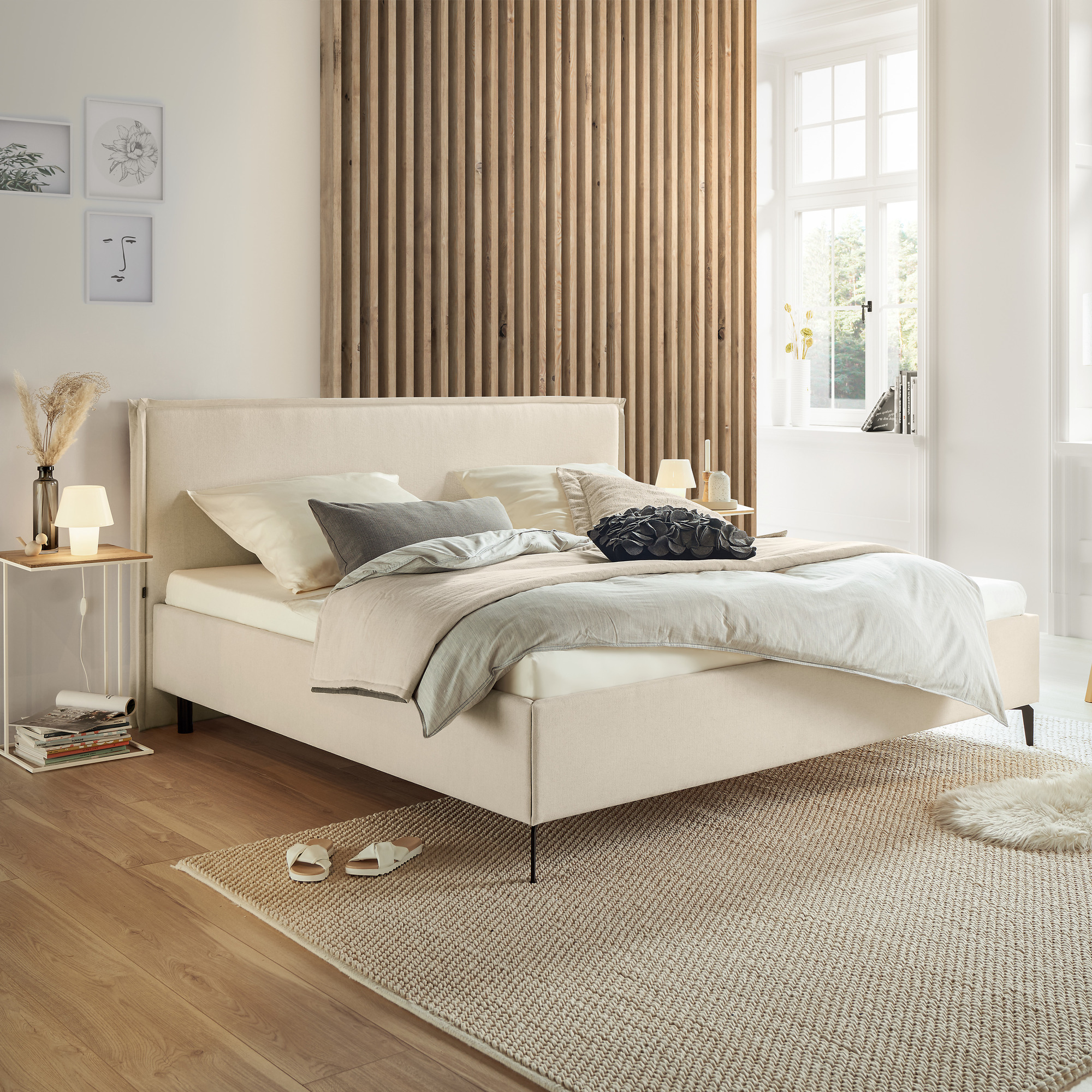 Musterring Polsterbett Elos II Bezug JAB 9895 Creme 180x200 cm Musterring Polsterbett Elos II Bezug JAB 9895 Creme 180x200 cm